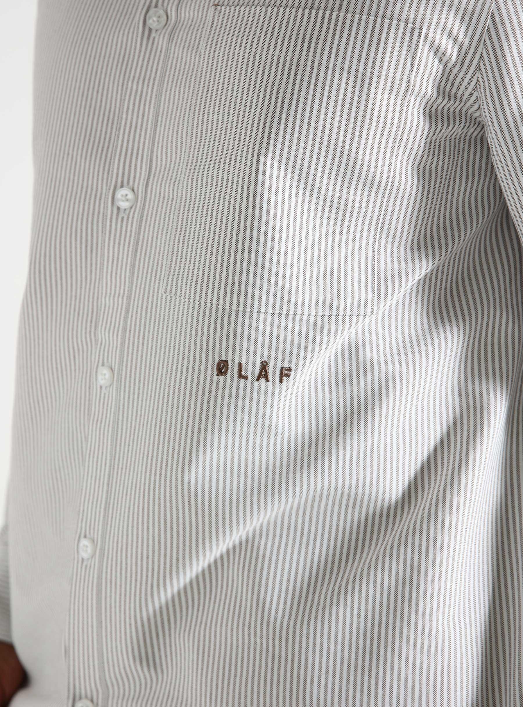 Stripe Oxford Shirt White/Brown M180302