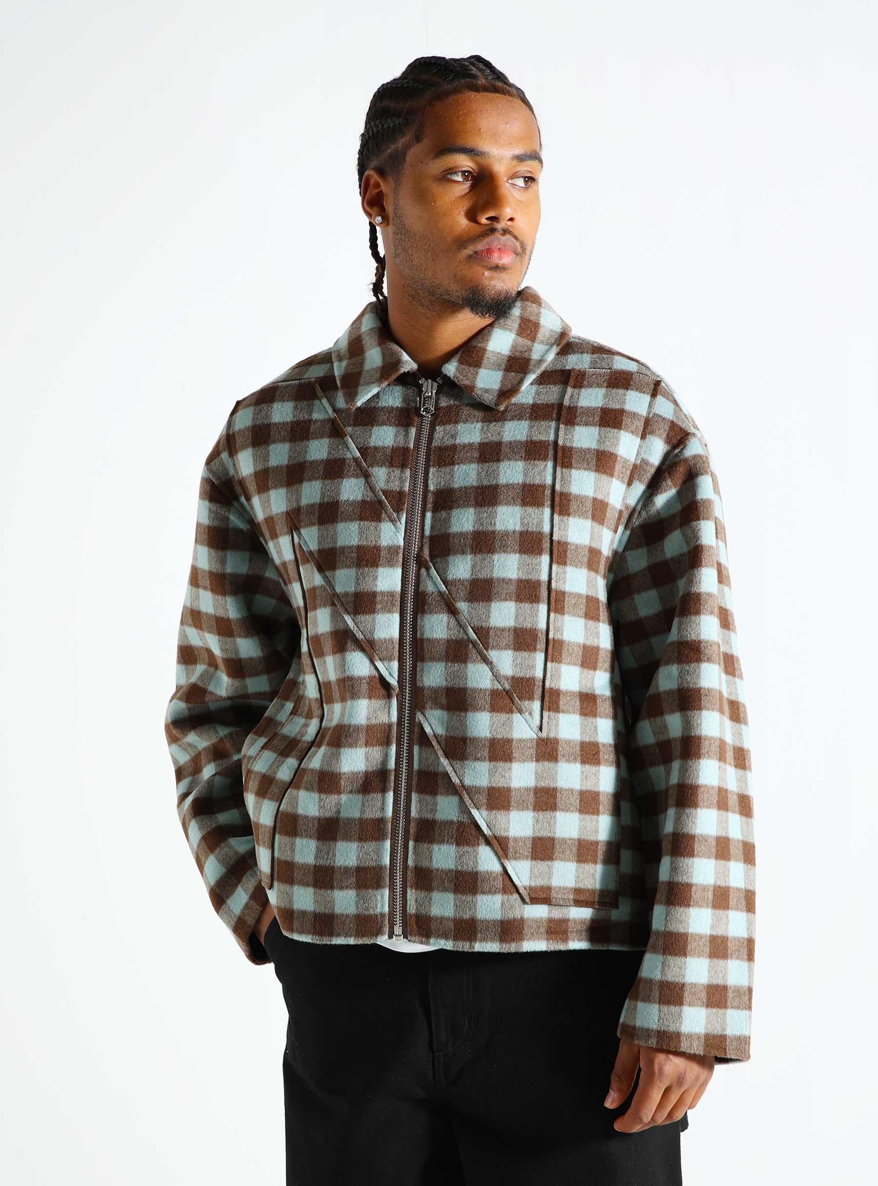 Wool Check Overshirt Brown 2402037001