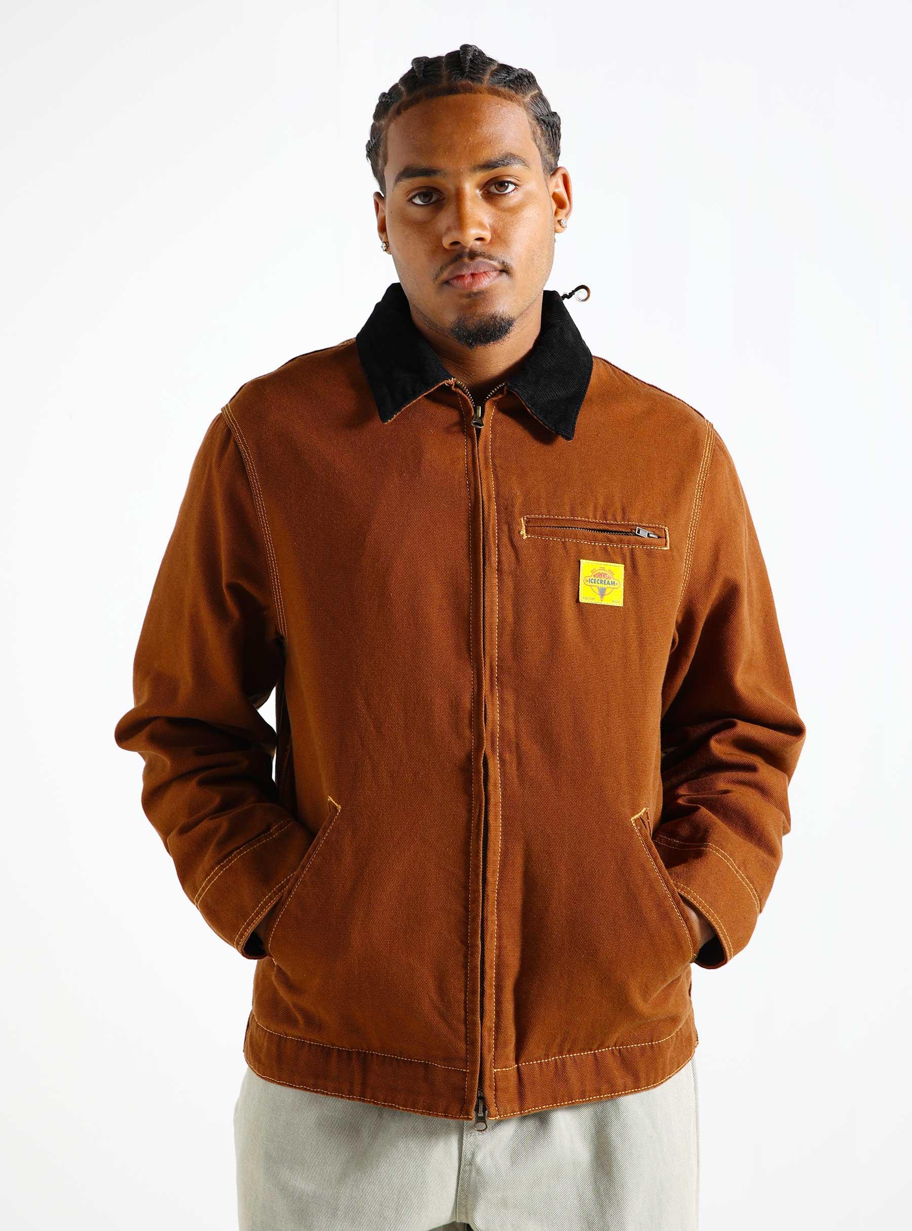 Canvas Lined Work Jacket Brown ICW003