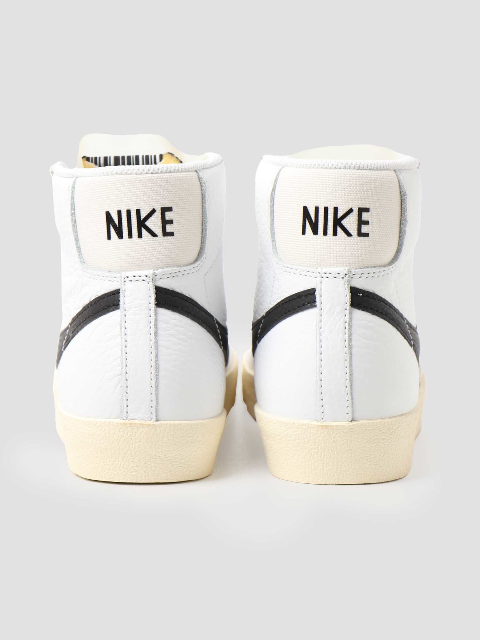 Nike Blazer Mid 77 Summit White Black Pale Ivory Beach - Freshcotton