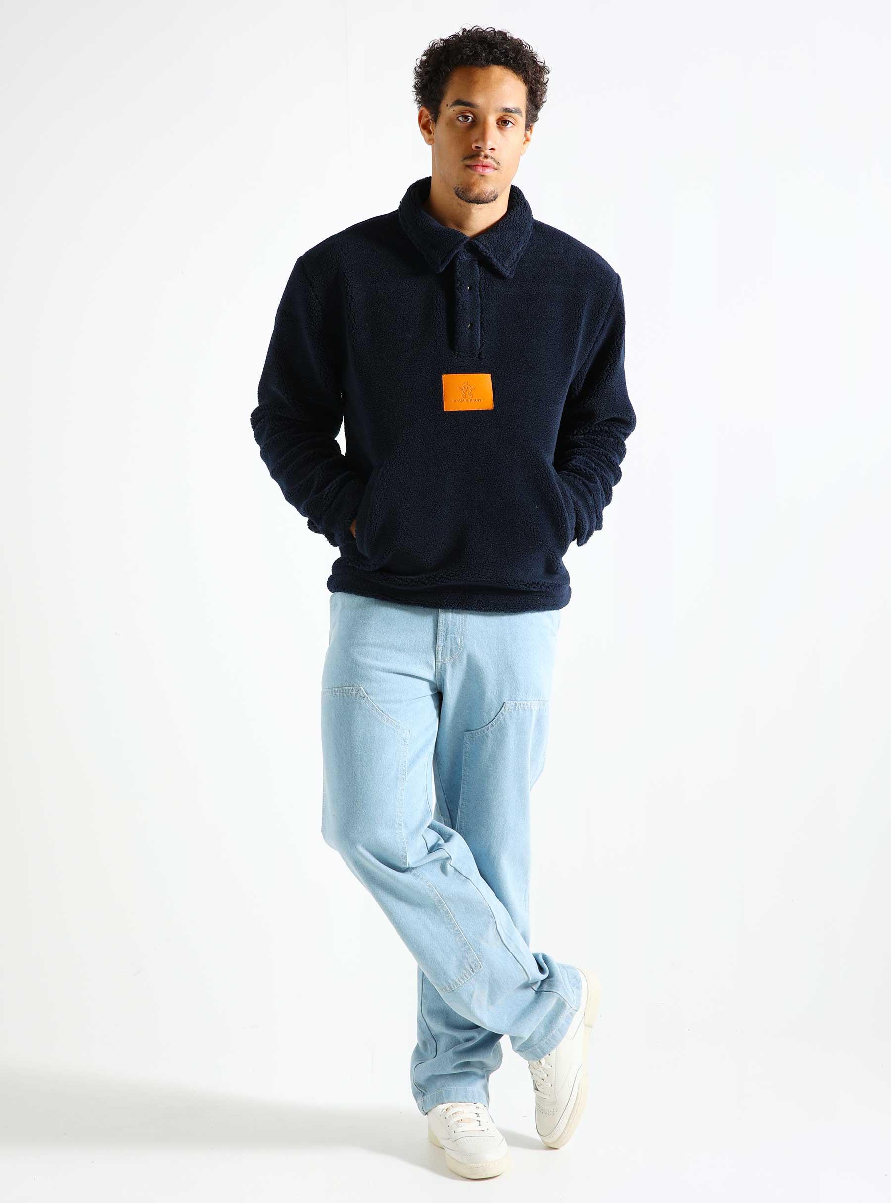 Fleece Pull-Over Polo Navy 370