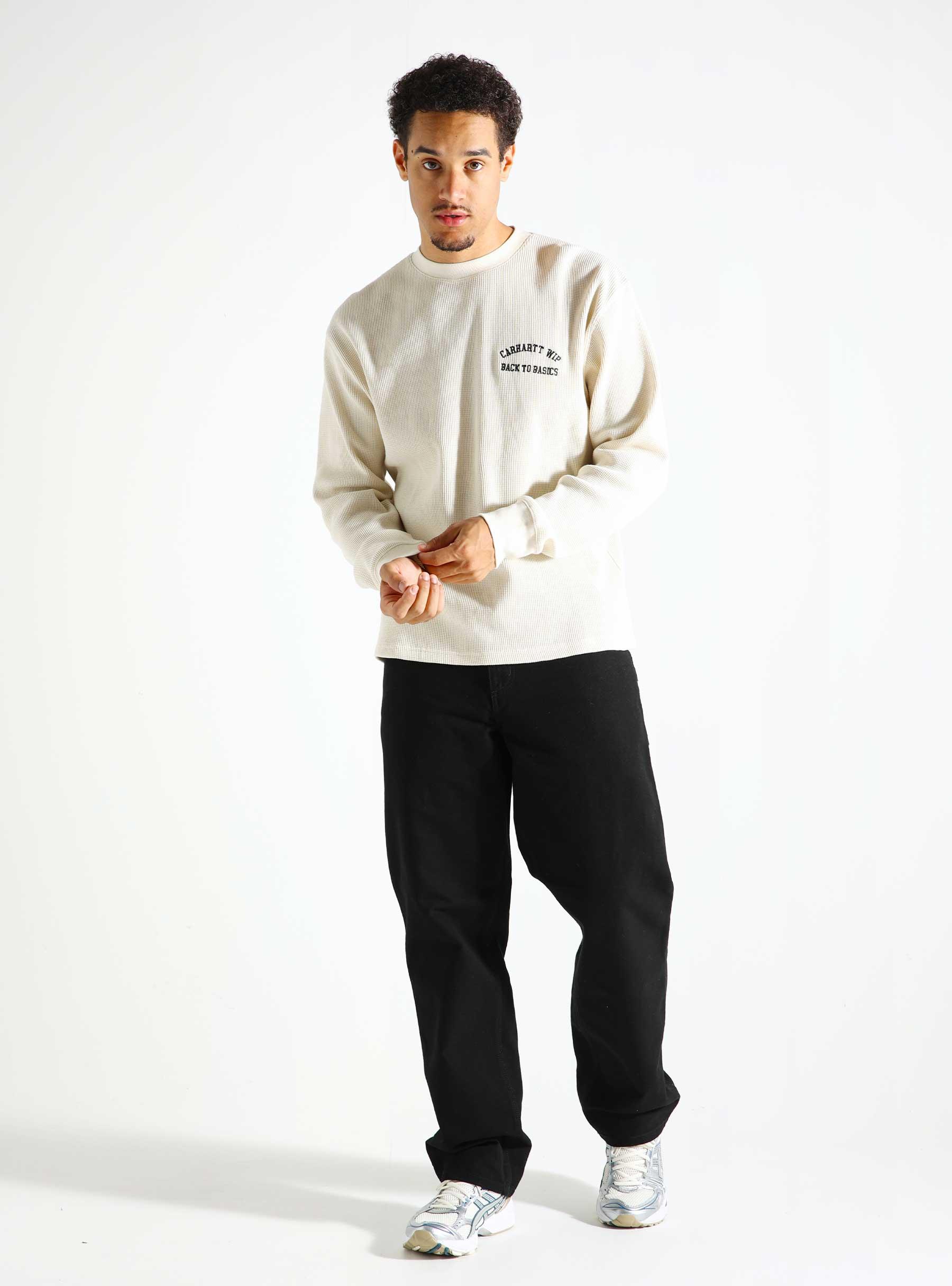 Basics Script Longsleeve Natural Black I033985-1K6XX