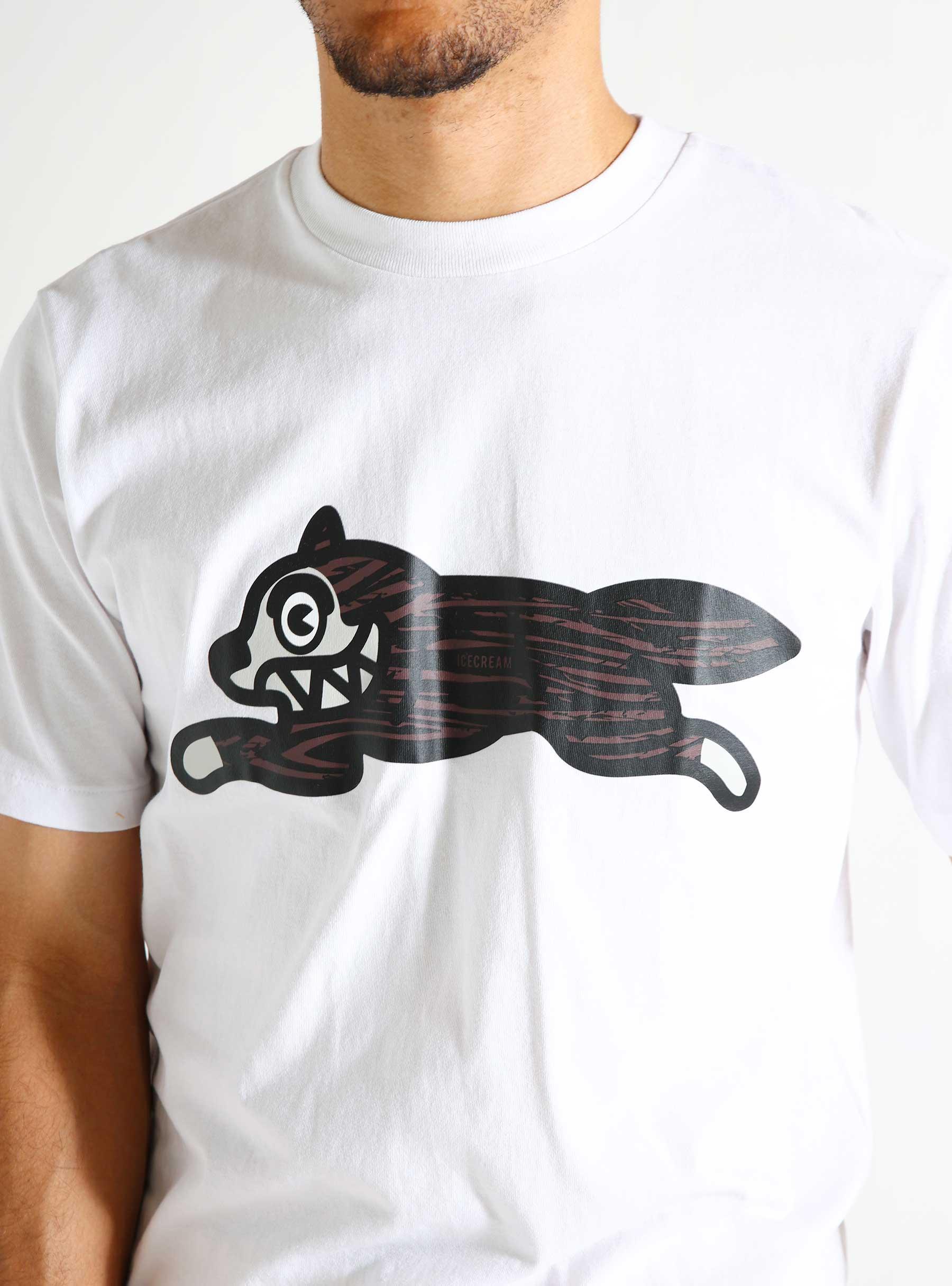 Woodgrain Running Dog T-Shirt White IC24345