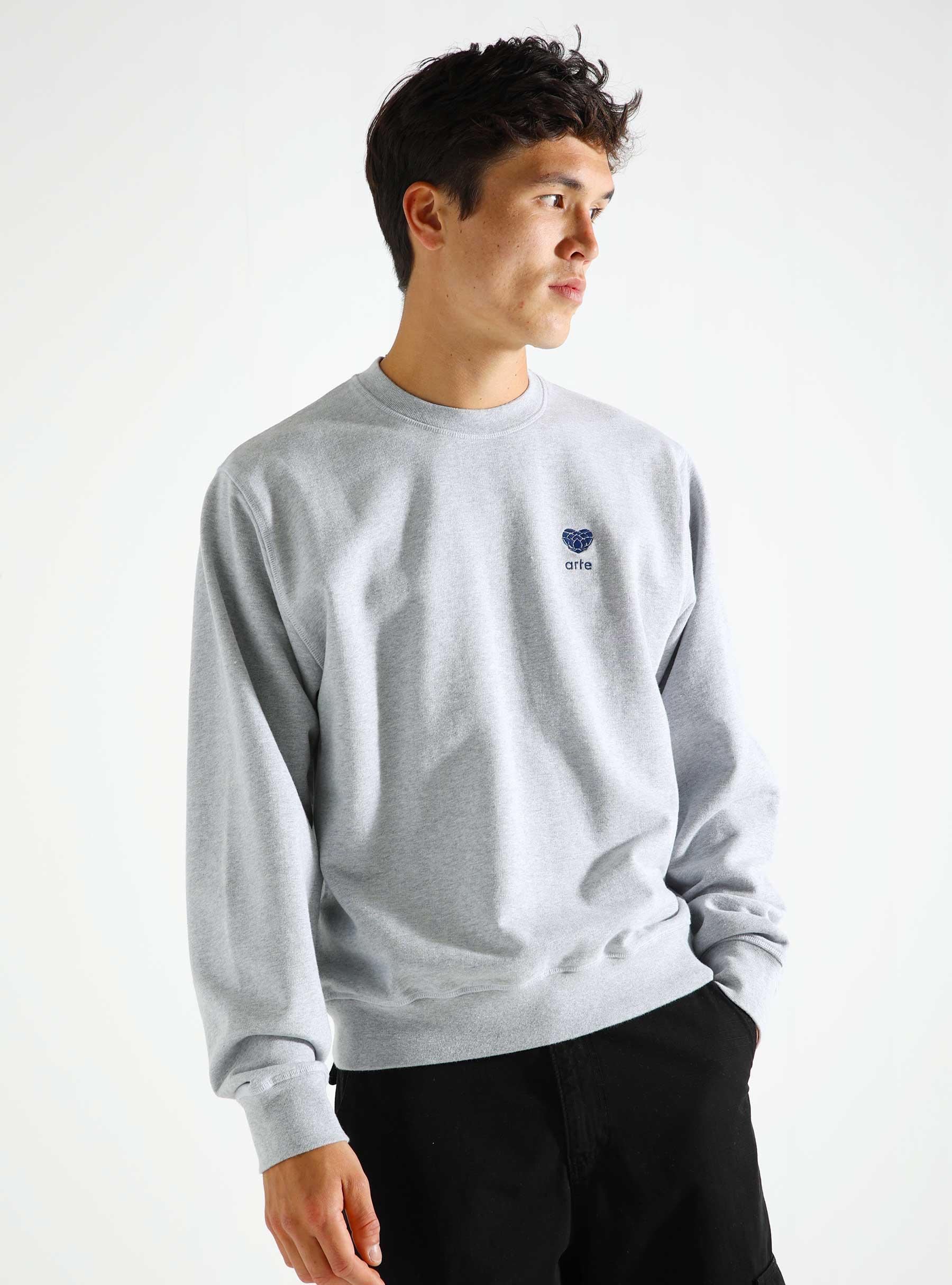 Heart Flower Logo Crewneck Grey AW24-128C