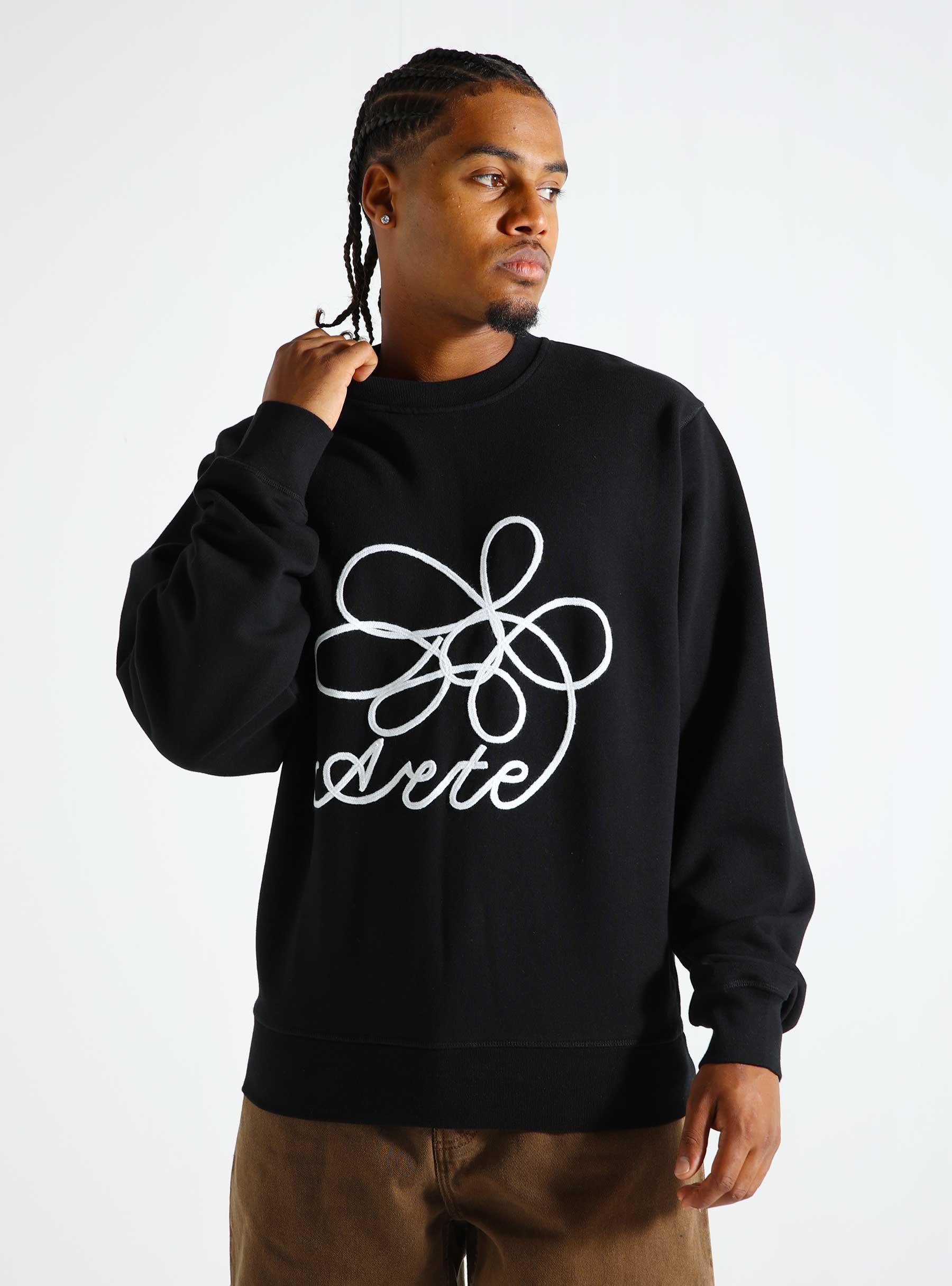 Flower Logo Crewneck Black AW24-130C