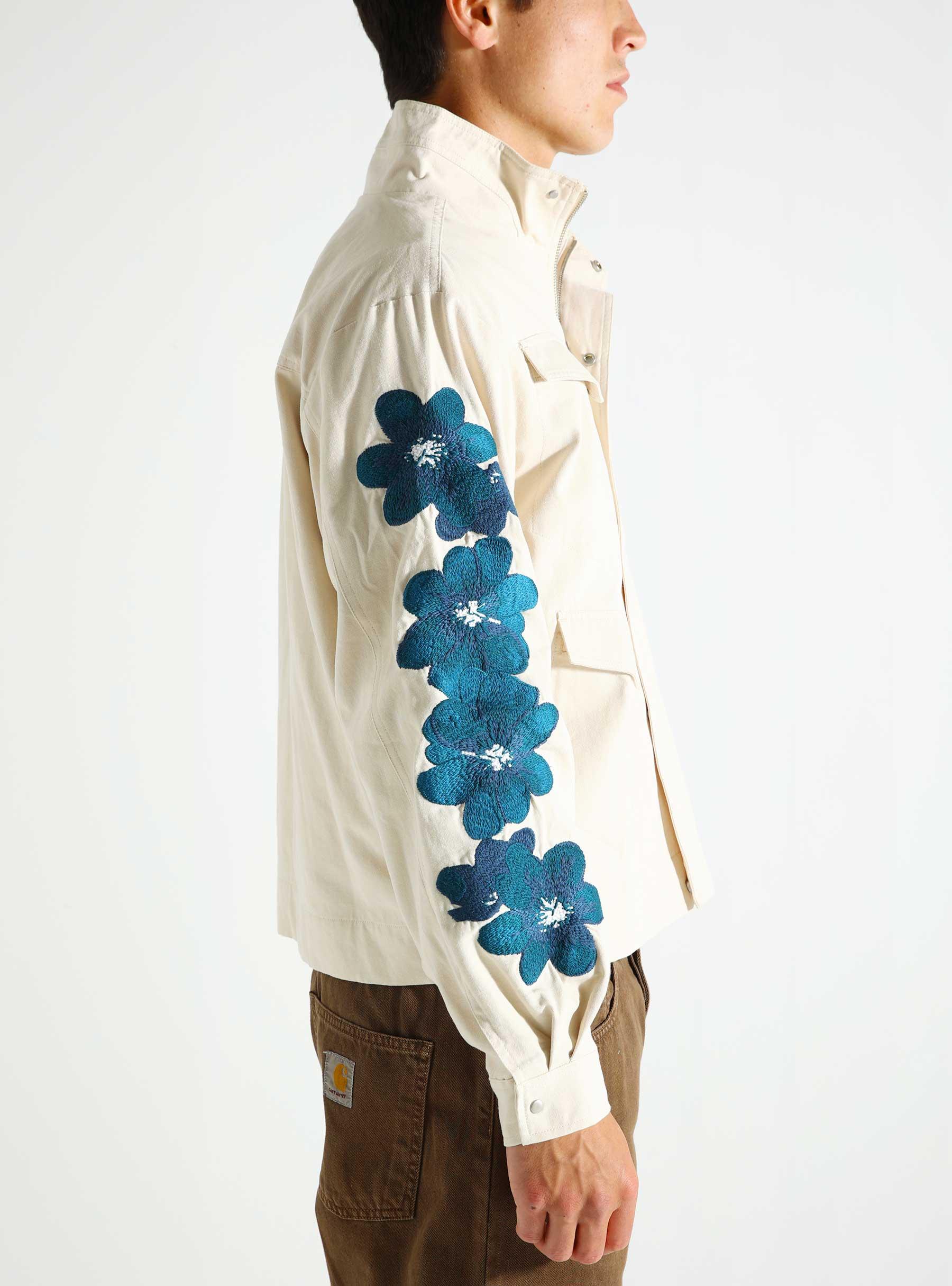 Flower Embroidery Jacket Cream AW24-082J