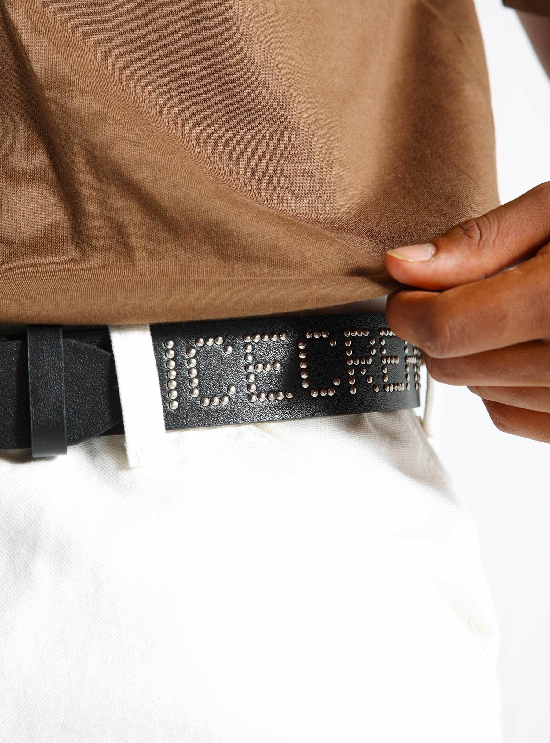 Studded Leather Belt Black IC24390