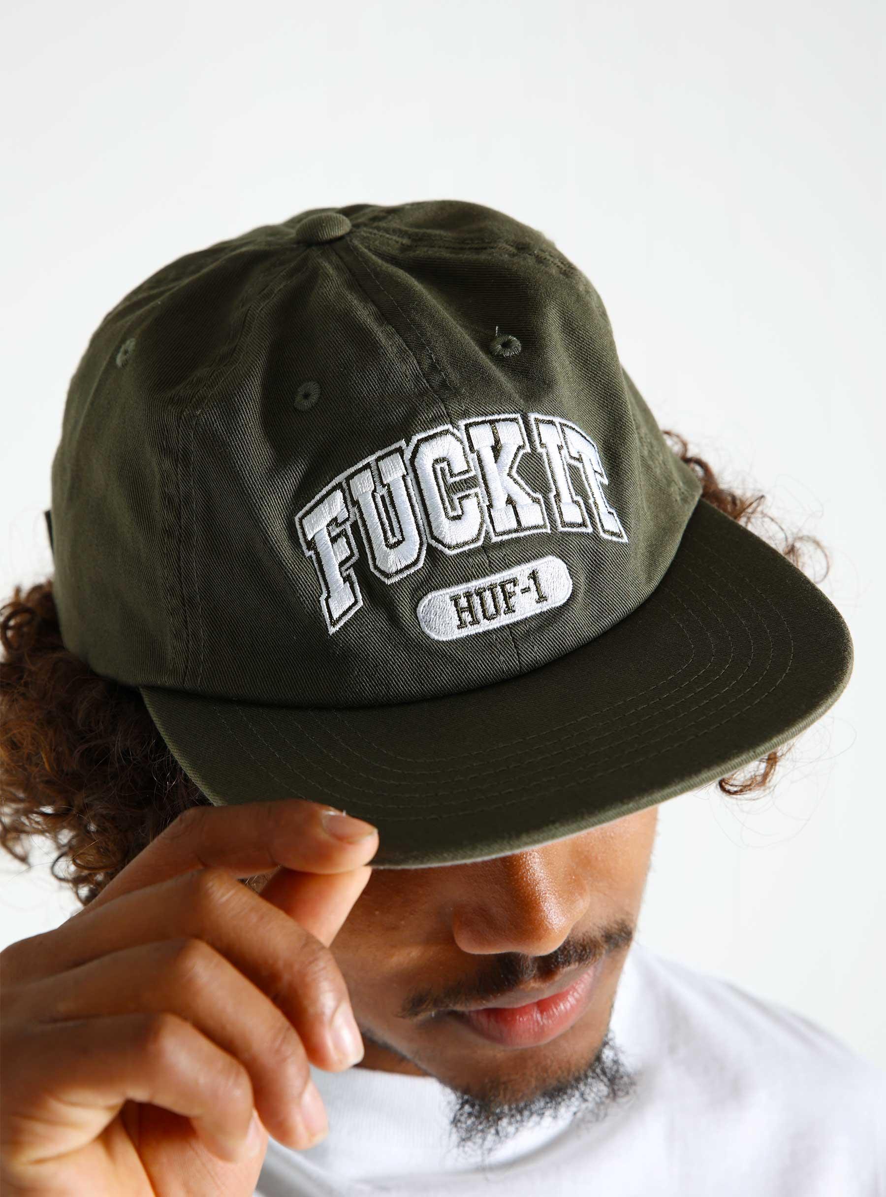 Fuck It 6 Panel Hat Green Dried Herb HT00797