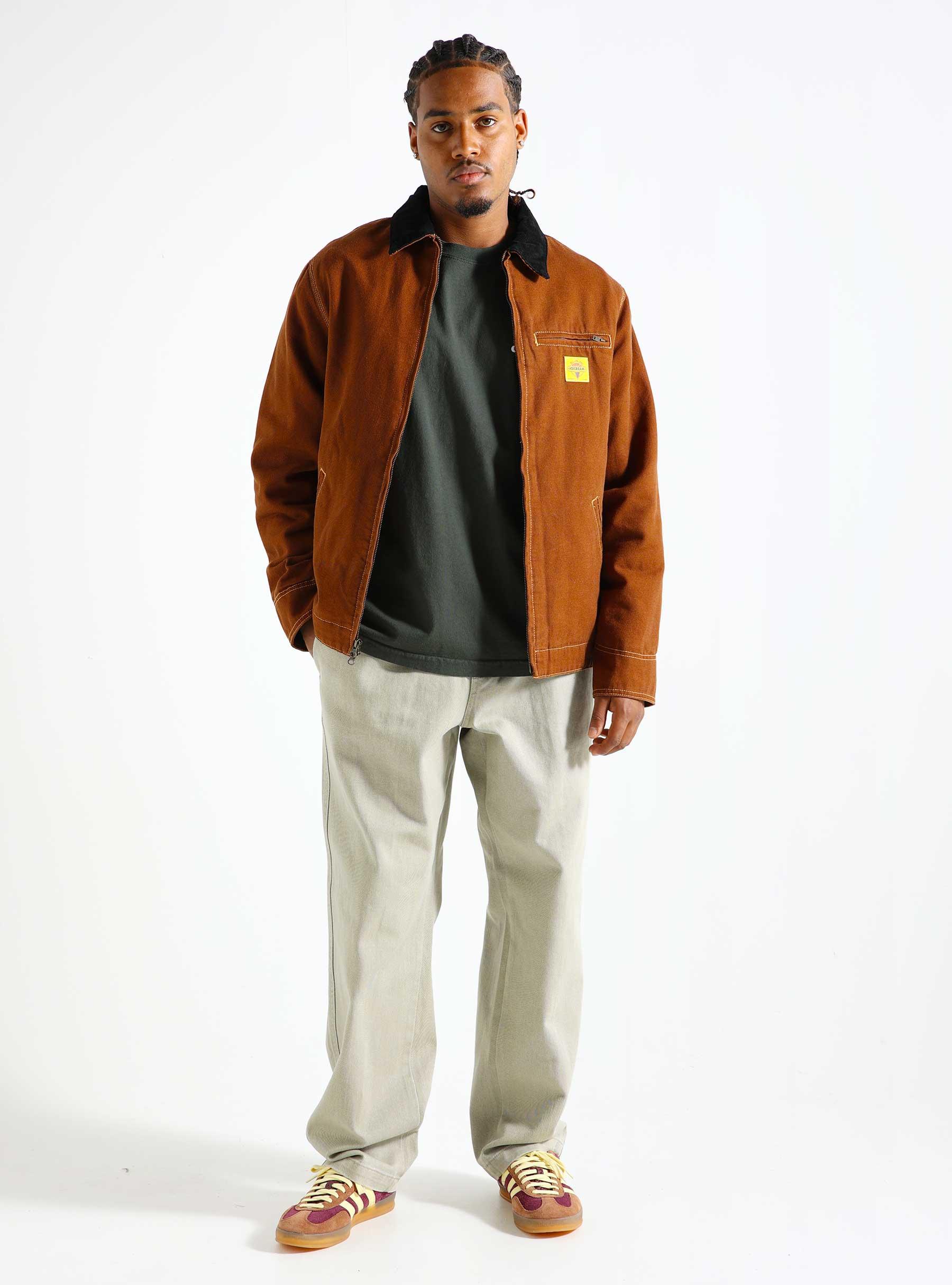 Canvas Lined Work Jacket Brown ICW003