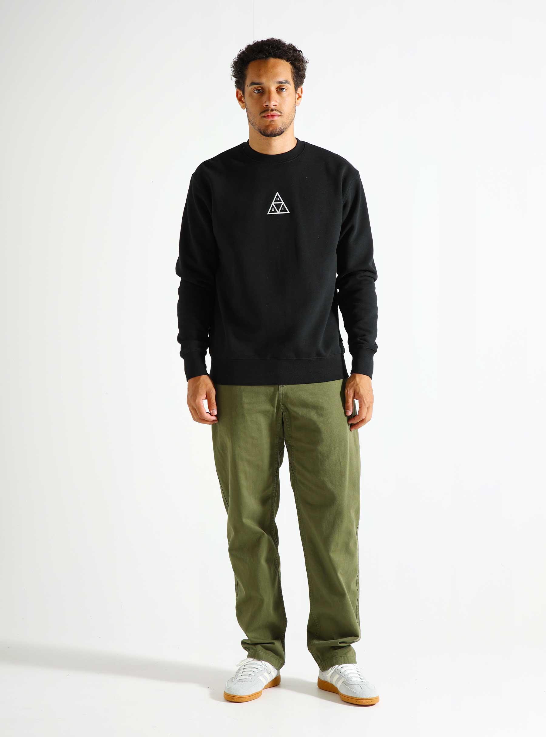 HUF Set Triple Triangle Crewneck Black PF00650