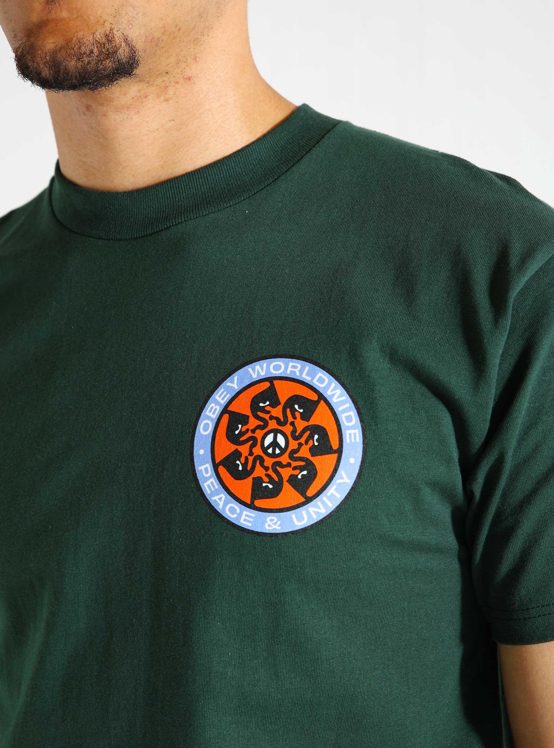 Obey Peace Wheel T-shirt Forest Green 165263883-FOR