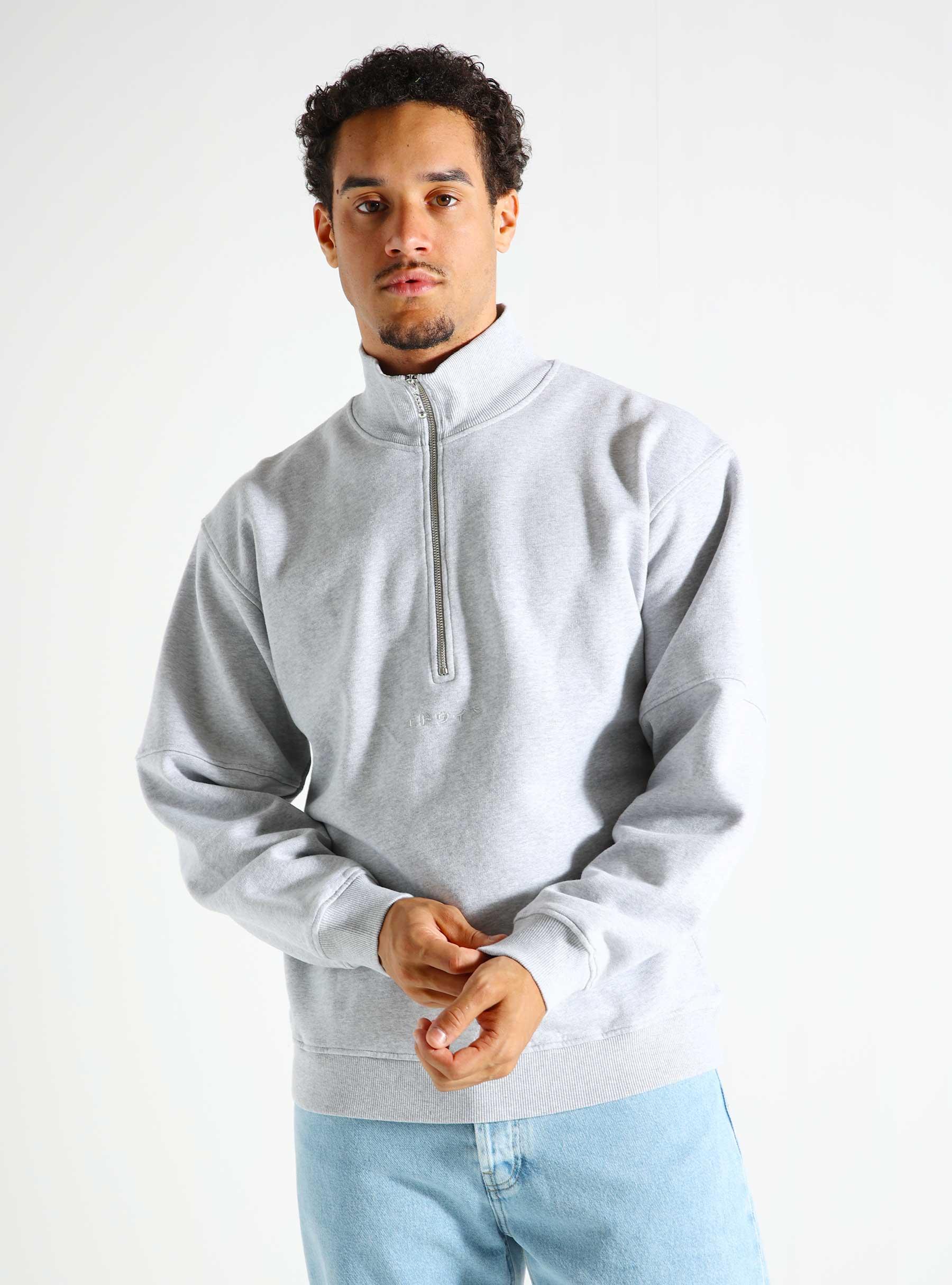 Koji Half Zip Sweat Grey Marl I032565-DF67