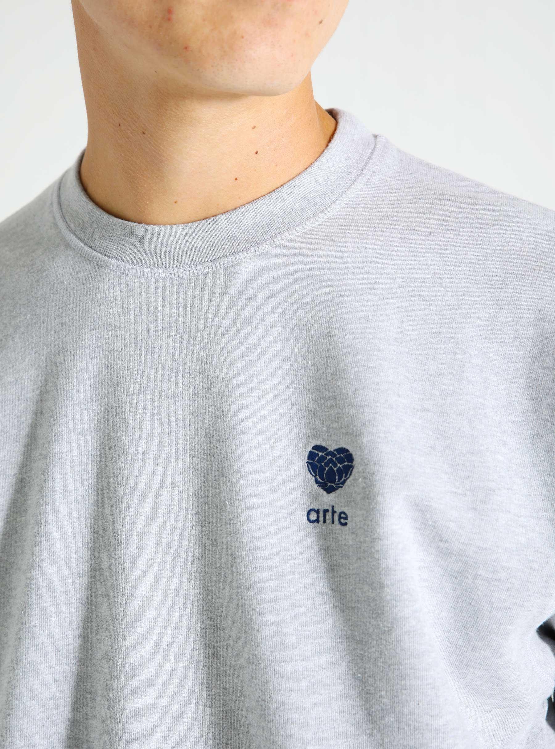 Heart Flower Logo Crewneck Grey AW24-128C