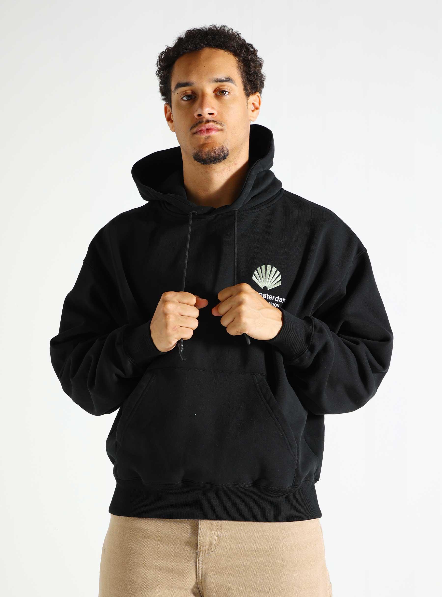 Logo Hoodie Black Almost Aqua 2402095002