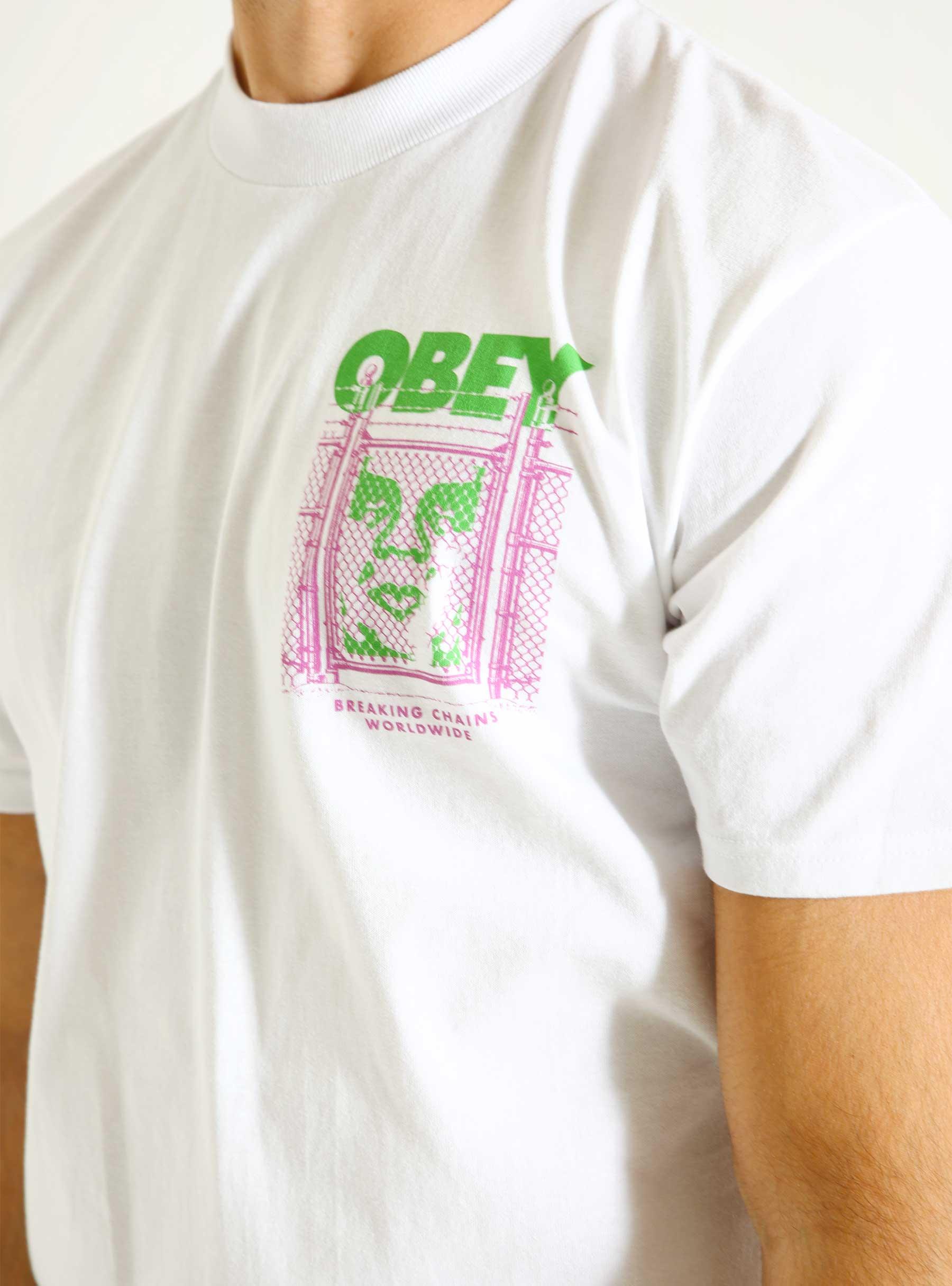 Obey Chain Link Fence icon T-Shirt White 165263799-WHT