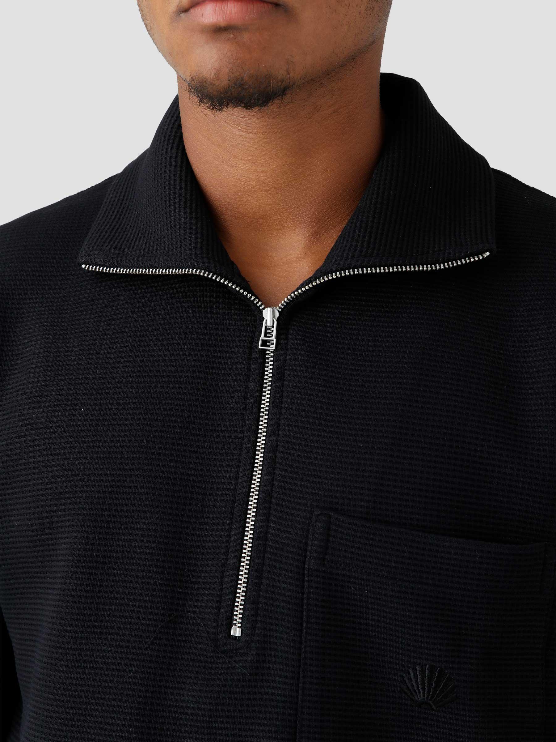 New Amsterdam Surf Association Tide Half-Zip Black - Freshcotton