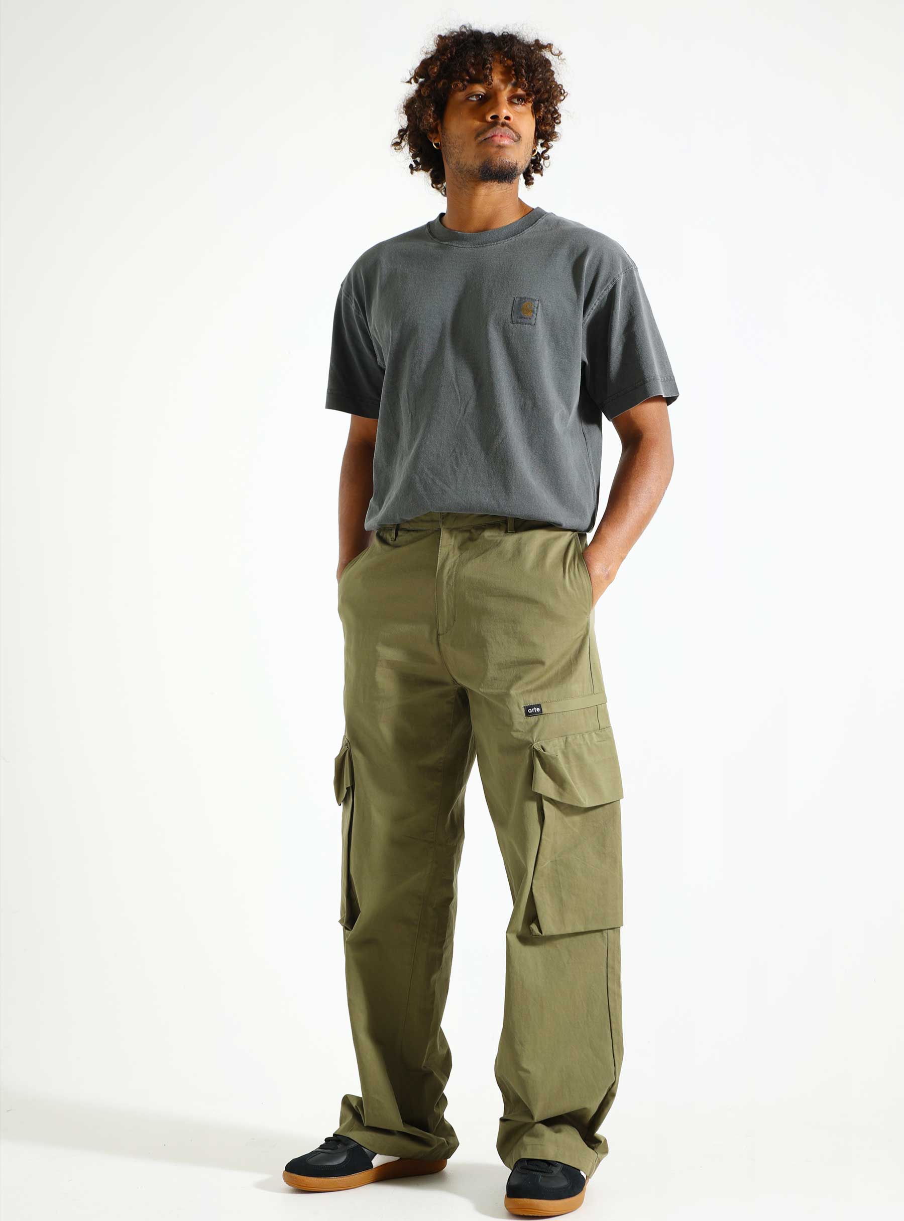 Arte Antwerp Park Pocket Pants Dark Green SS24-059P