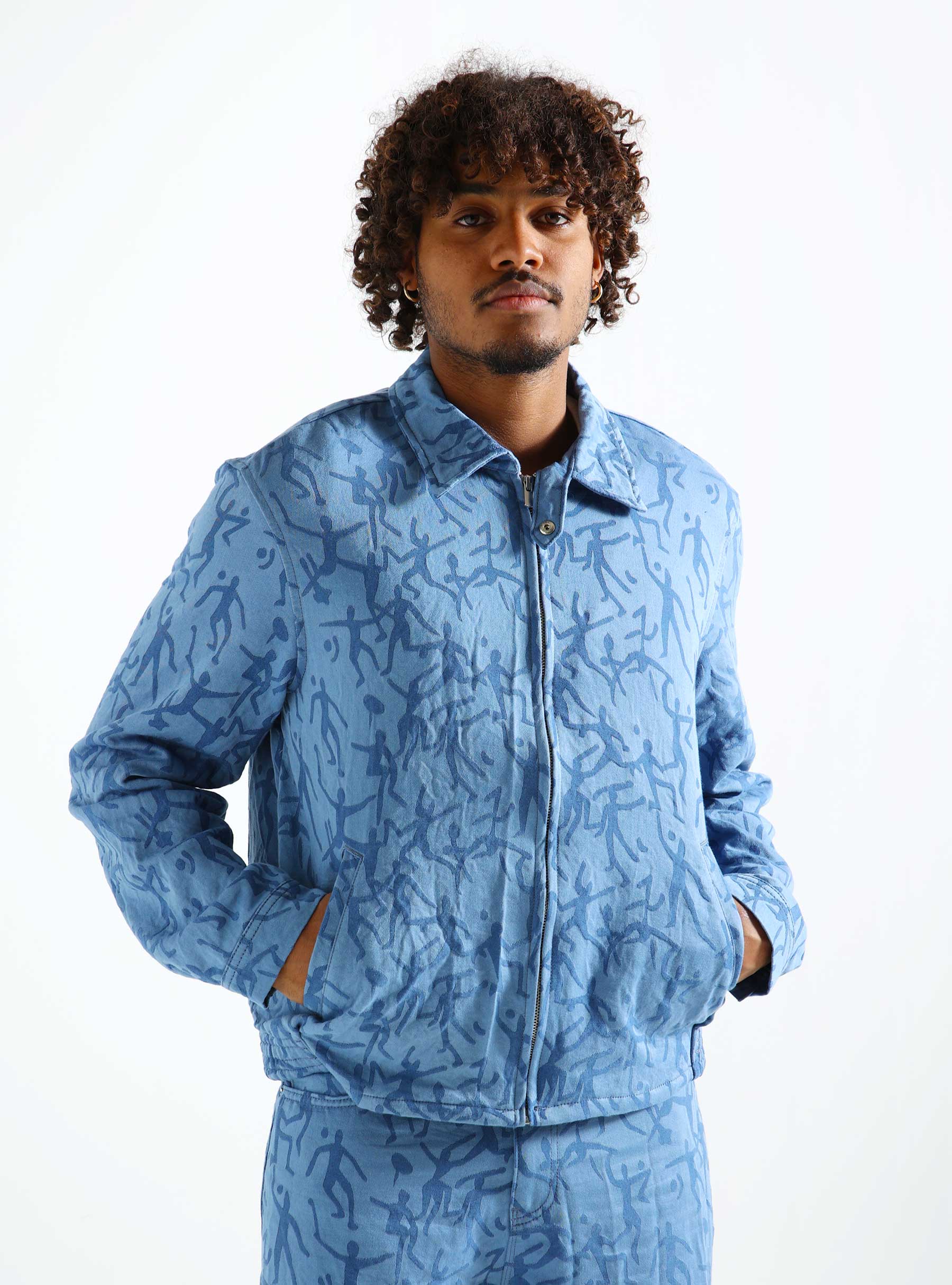 Arte Antwerp James Allover Jacket Blue SS24-153J 