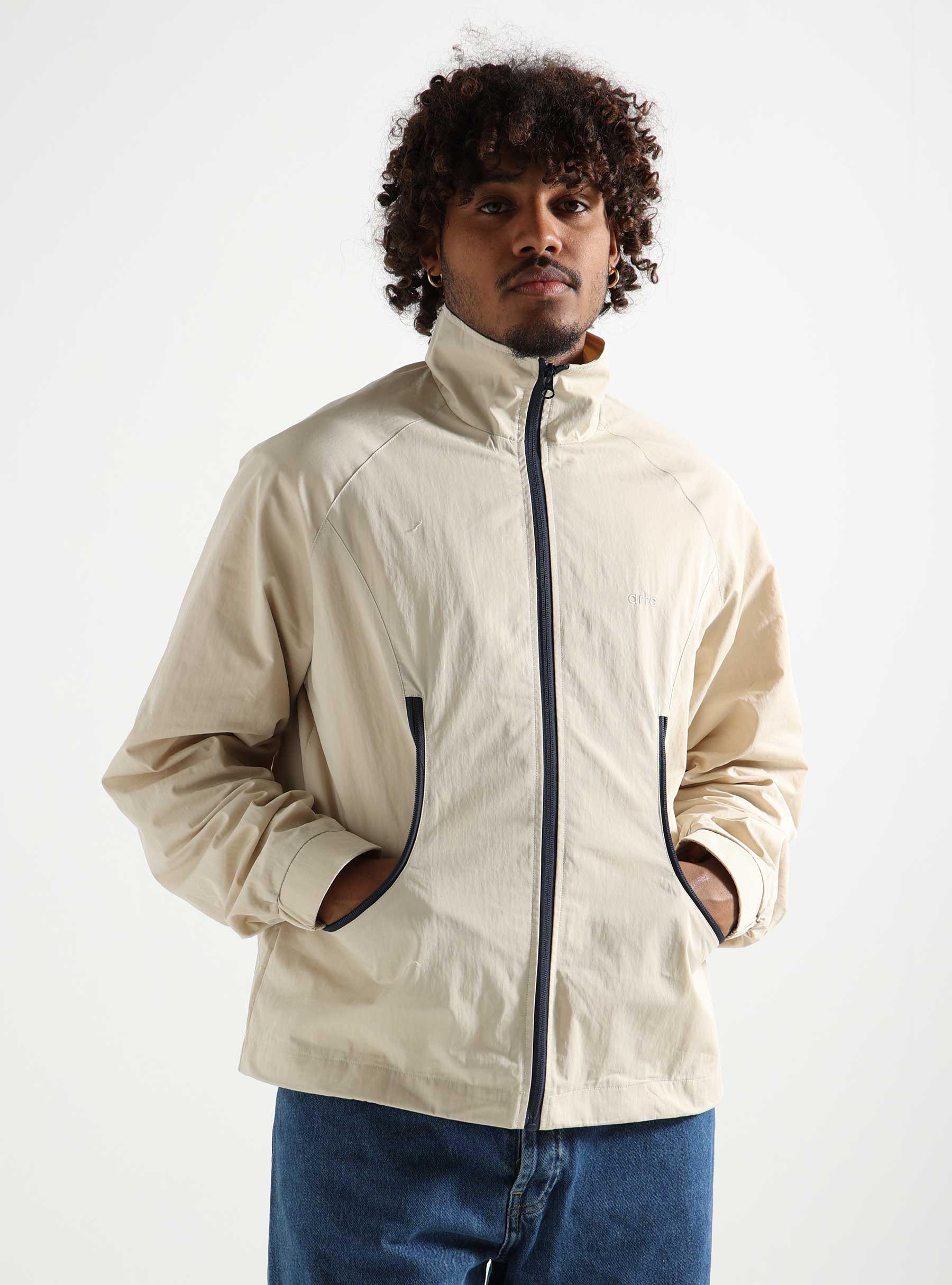 Arte Antwerp Jesse Pocket Jacket Cream Navy SS24-055J