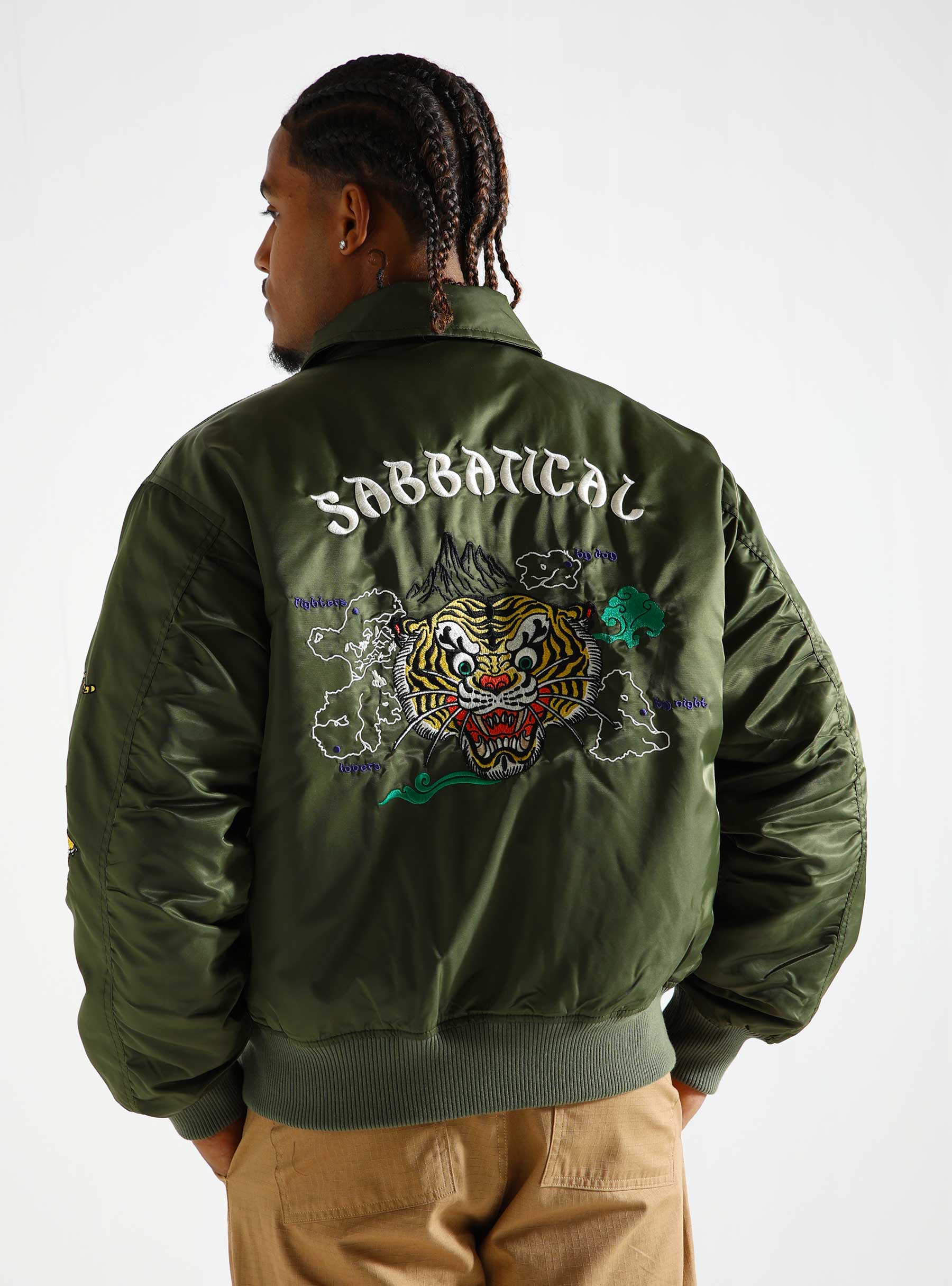 Sabbatical Fighters & Lovers Bomber Jacket Army Green FW24-SAB19AG