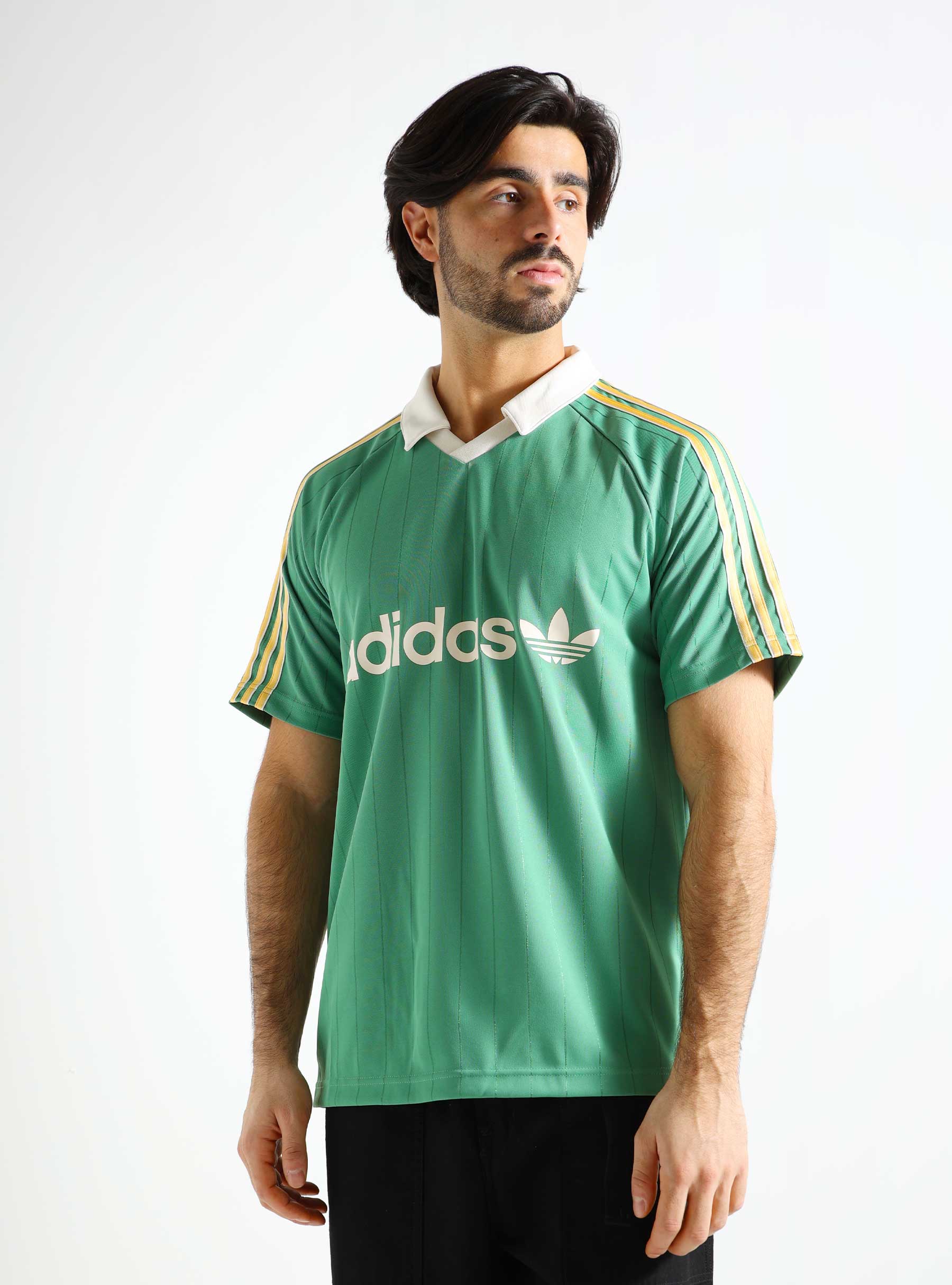 adidas Stripe Jersey Polo Green IR9381