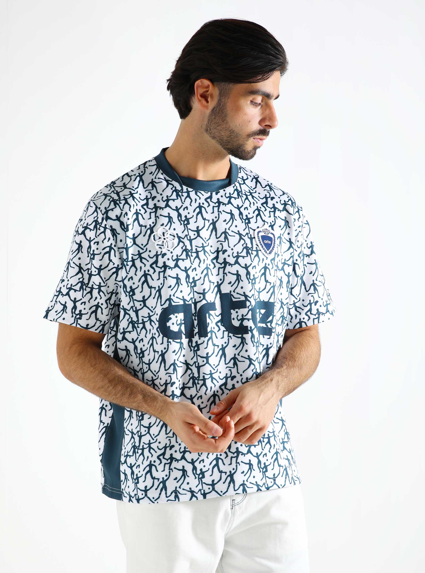 Arte Antwerp Silvester Shirt White Navy SS24-152T