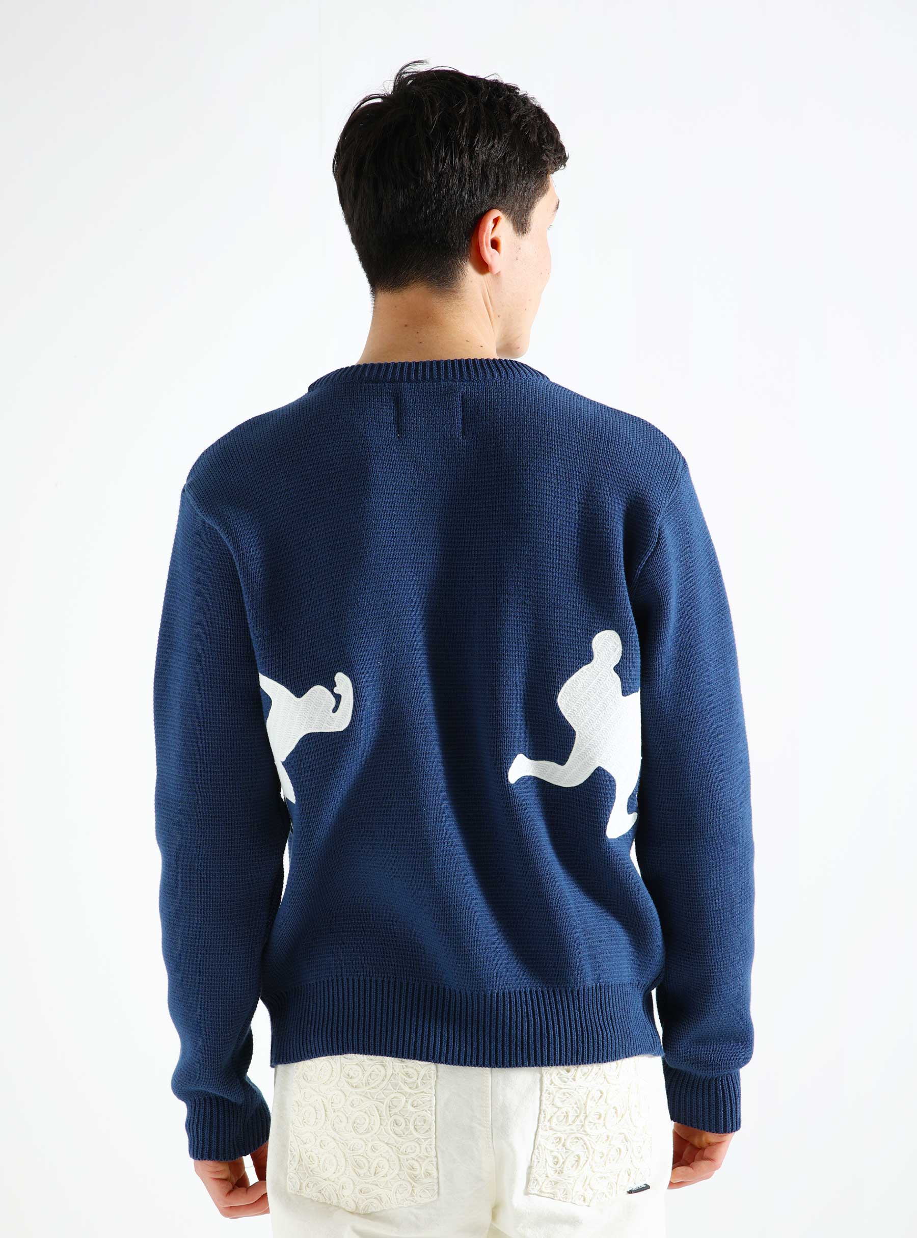 Arte Antwerp Kris Multi Runner Knit Sweater Navy SS24-096K