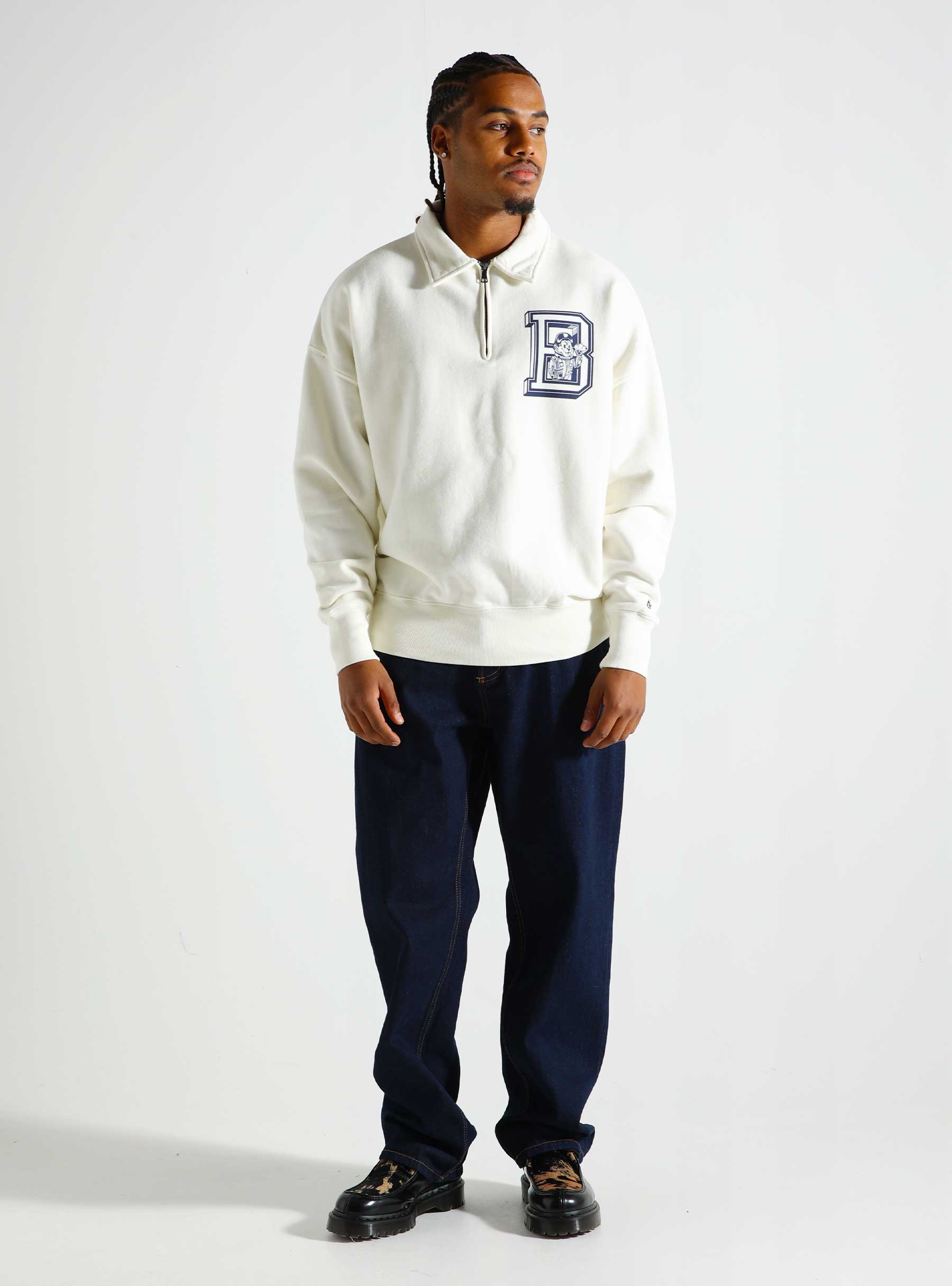 Billionaire Boys Club College Quarter Zip Off-White B24343