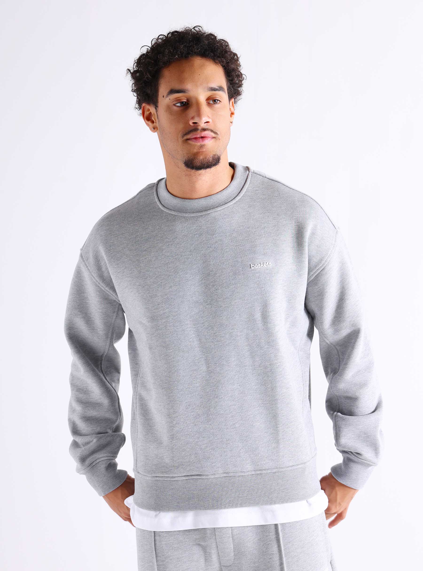 Baskèts Modern Crewneck Ash Grey BAS070-ASG