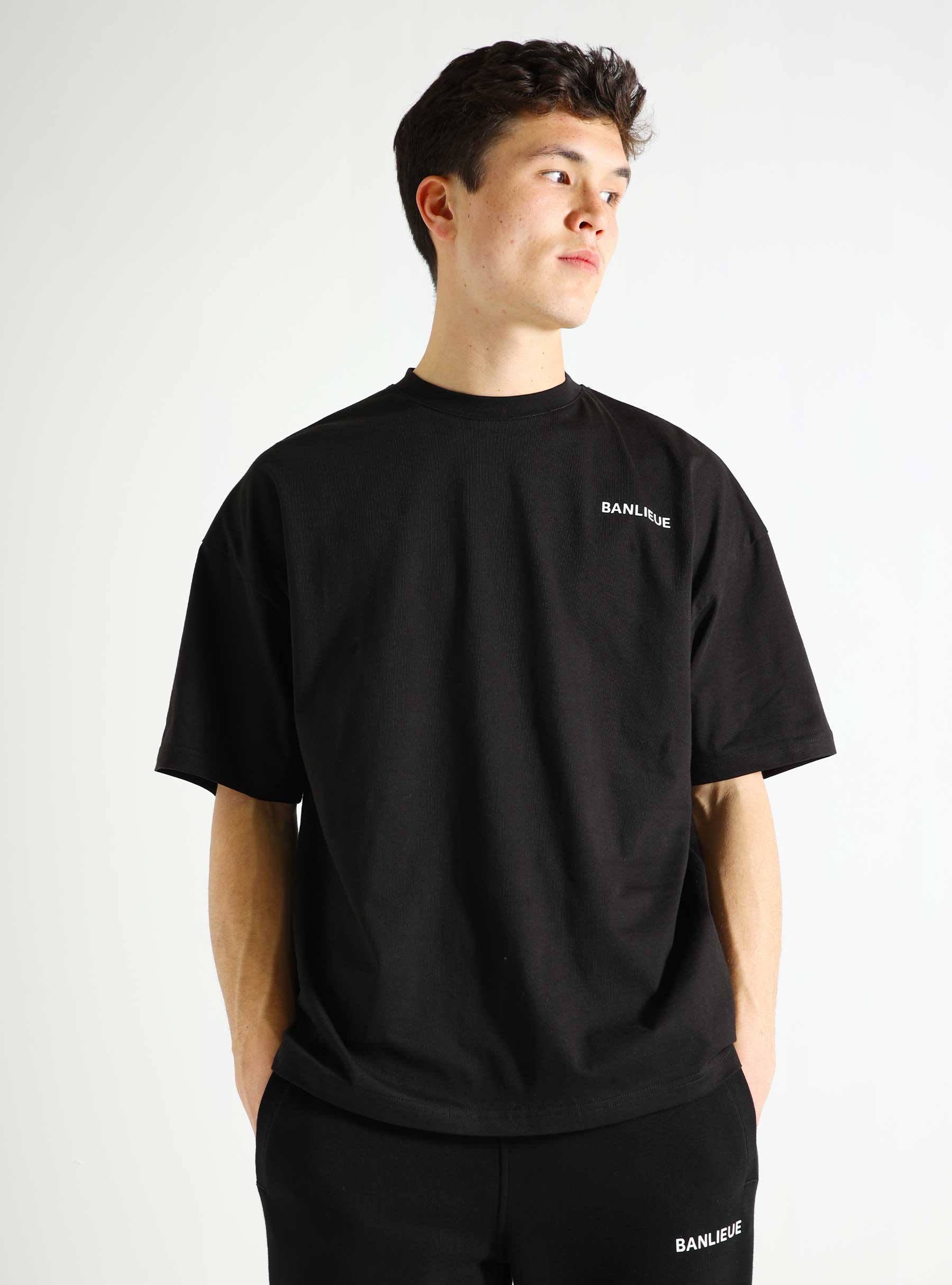 Banlieue B+ Script T-Shirt Black BPLUS- FW23-TS04