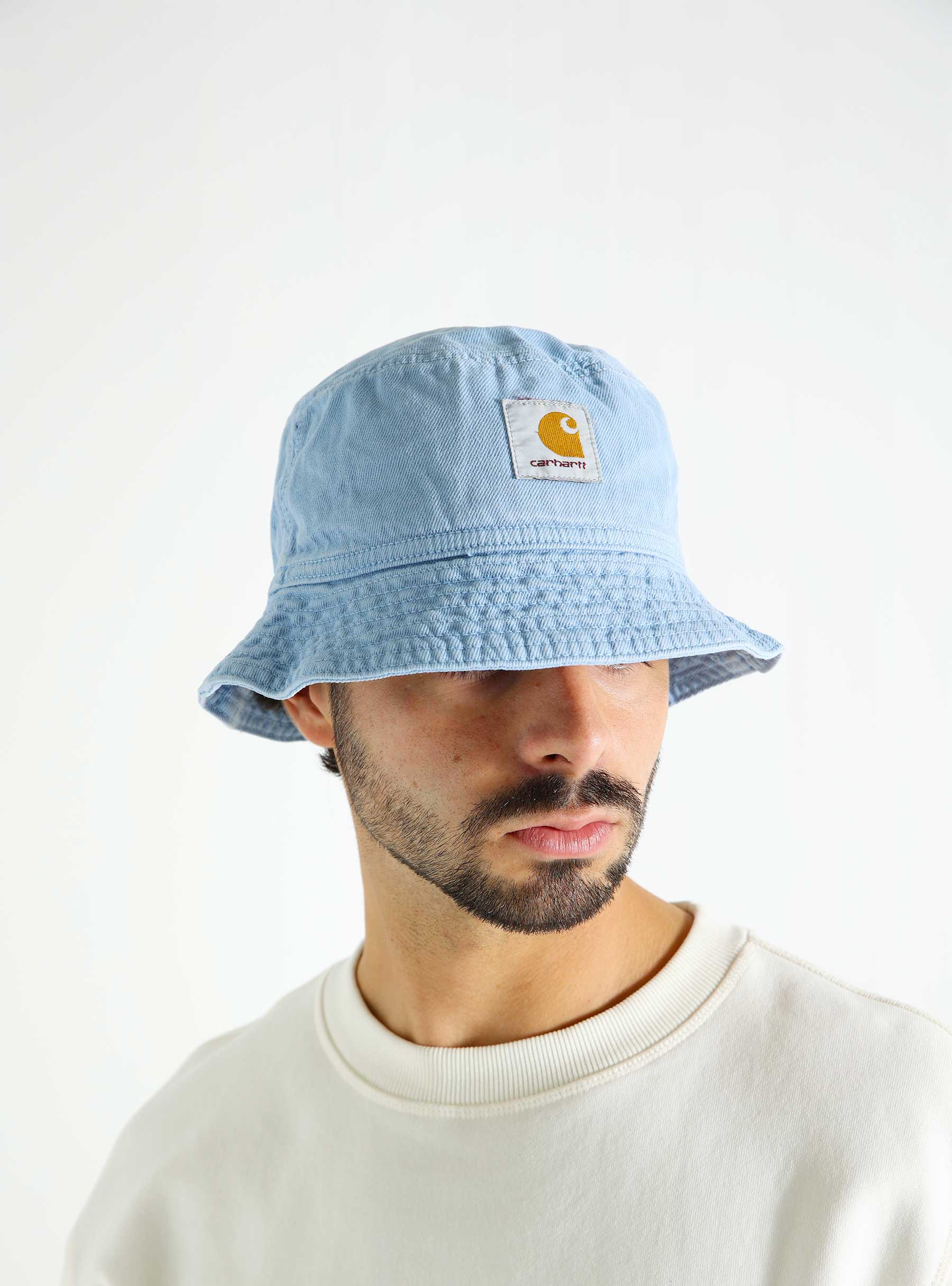 Carhartt WIP Garrison Bucket Hat Frosted Blue Stone Dyed I033156-0F44J