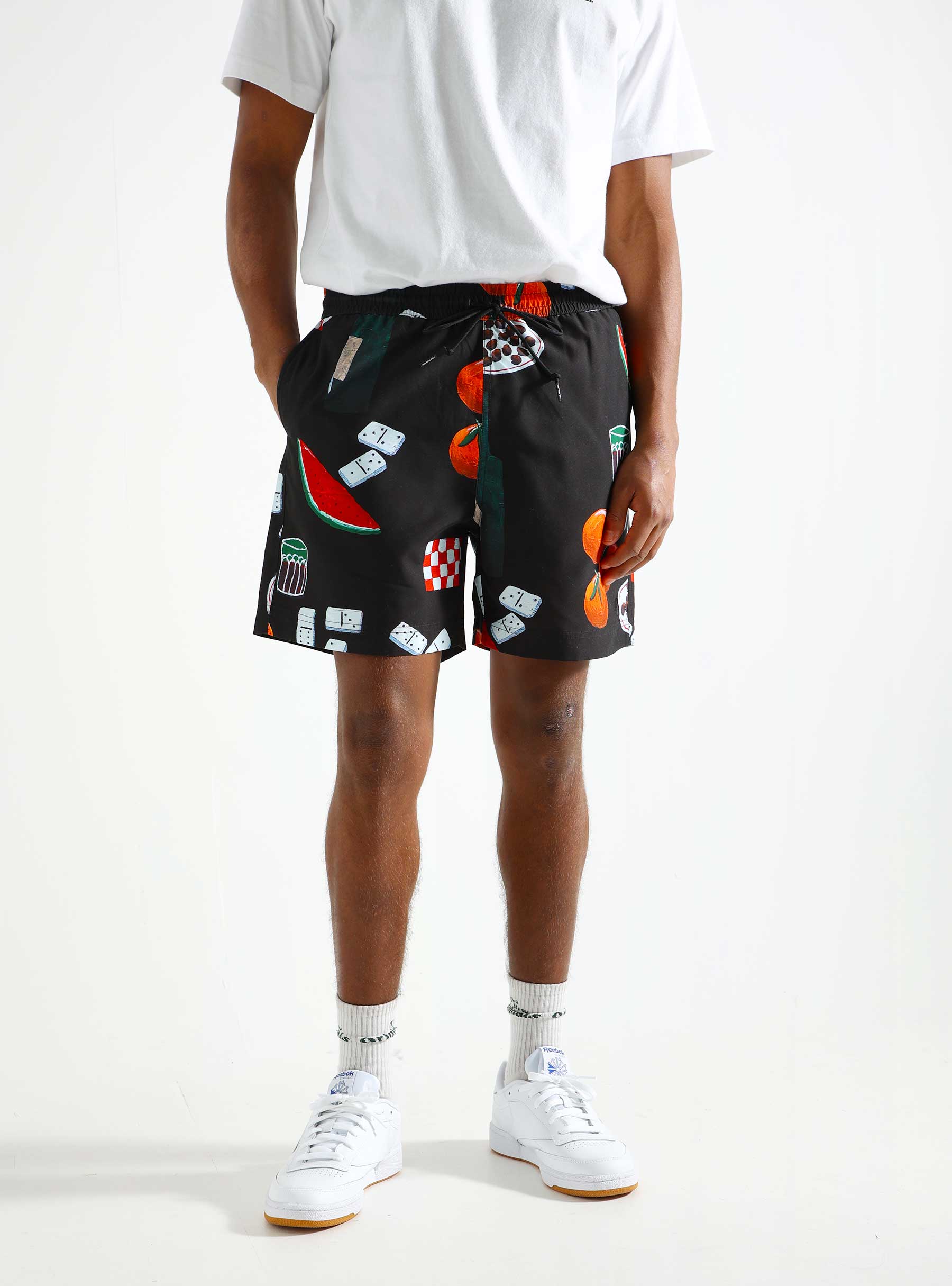 Carhartt WIP Slater Swim Trunks Isis Maria Dinner Print Black I031536-23JXX