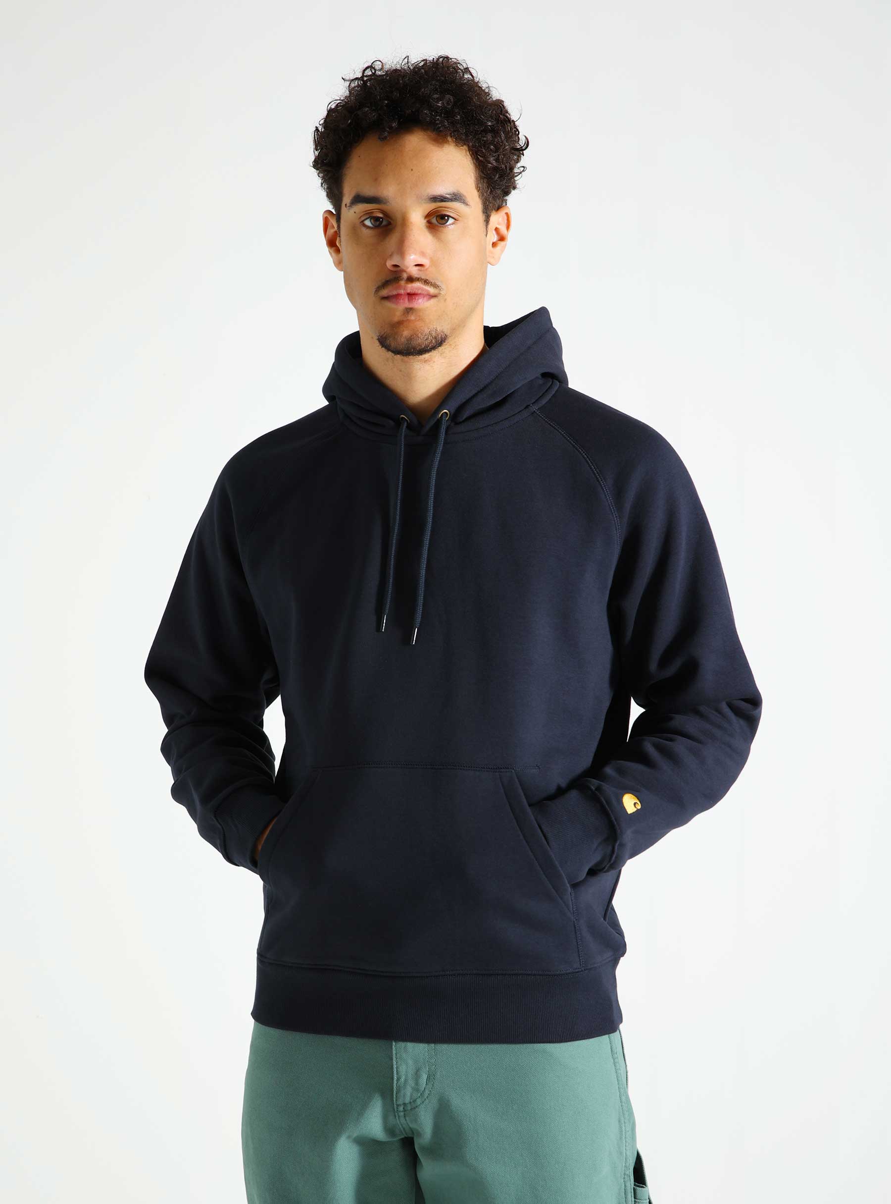 Carhartt WIP Hooded Chase Sweat Dark Navy Gold I026384-00HXX