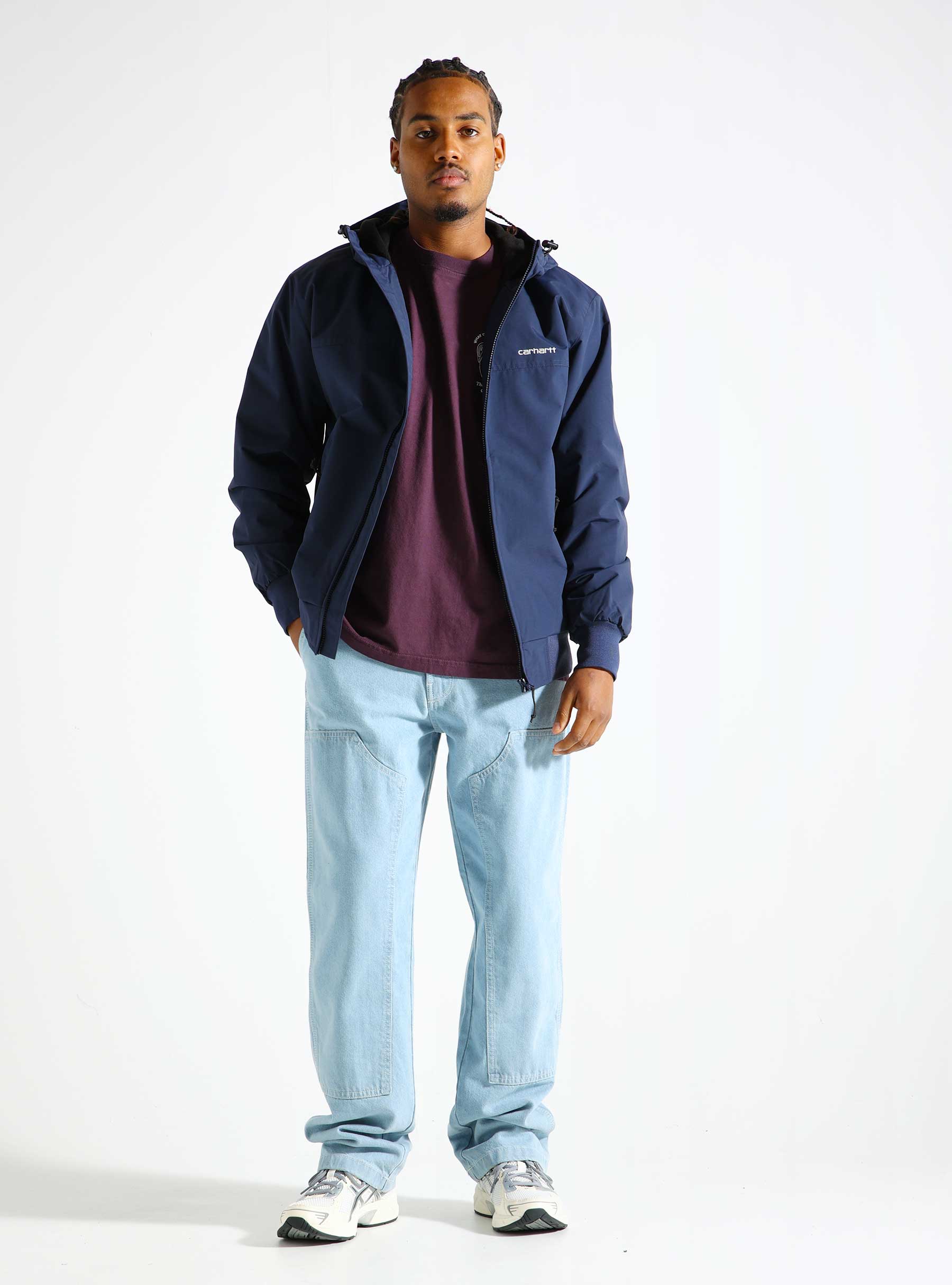 Carhartt WIP Hooded Sail Jacket Air Force Blue White I028436-2AHXX