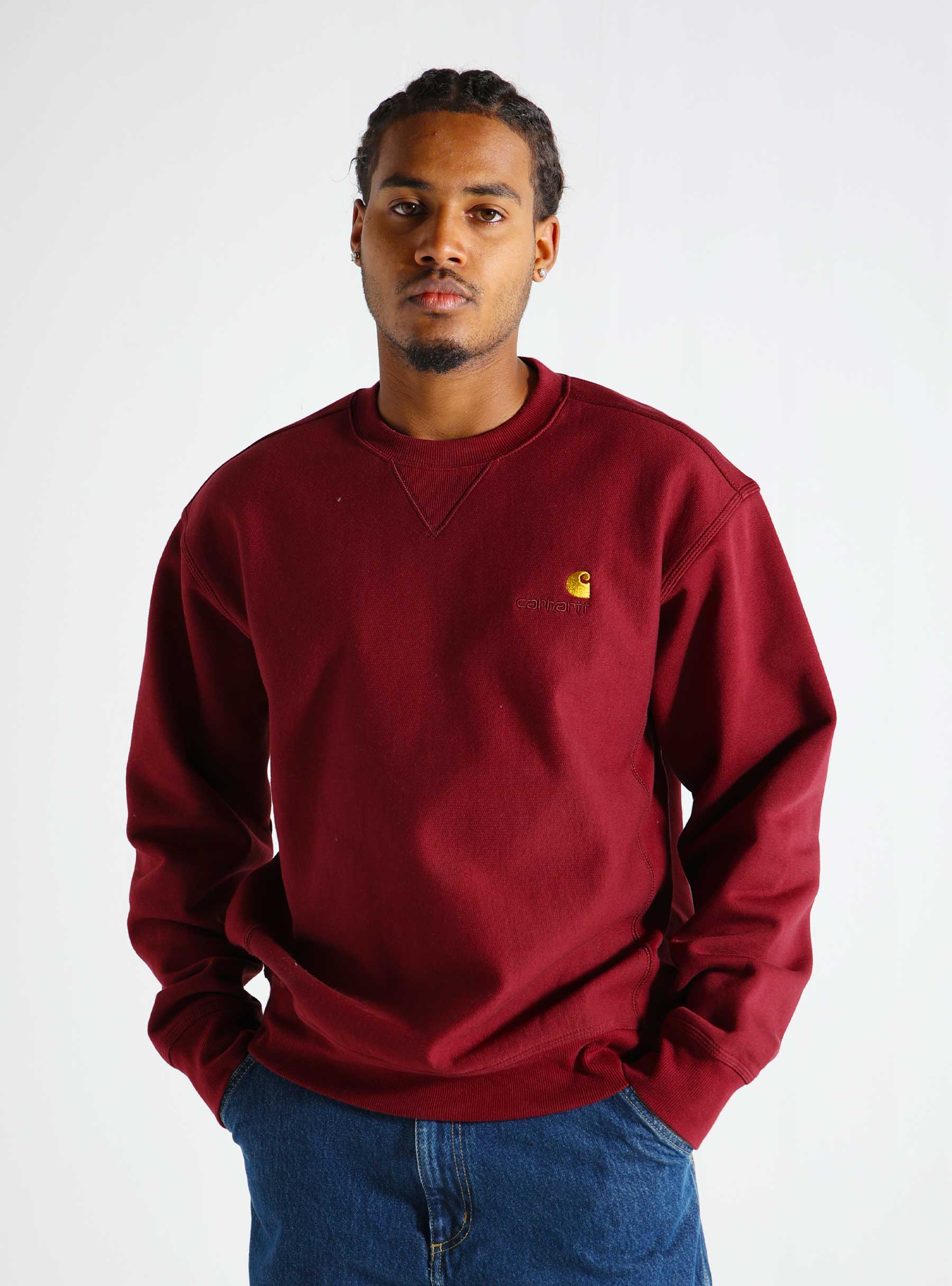 Carhartt WIP American Script Sweat Malbec I025475-2BYXX