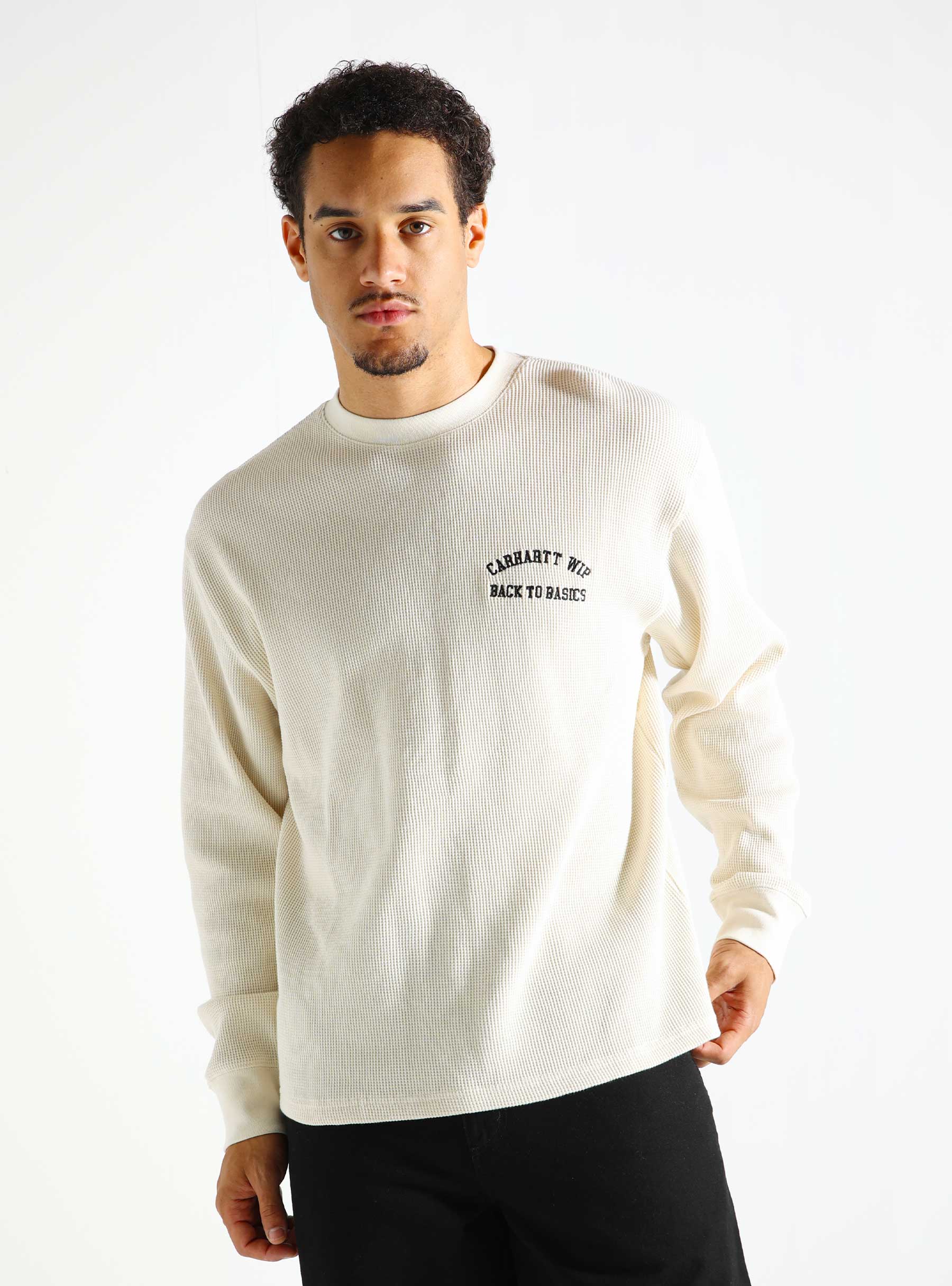 Carhartt WIP Basics Script Longsleeve Natural Black I033985-1K6XX