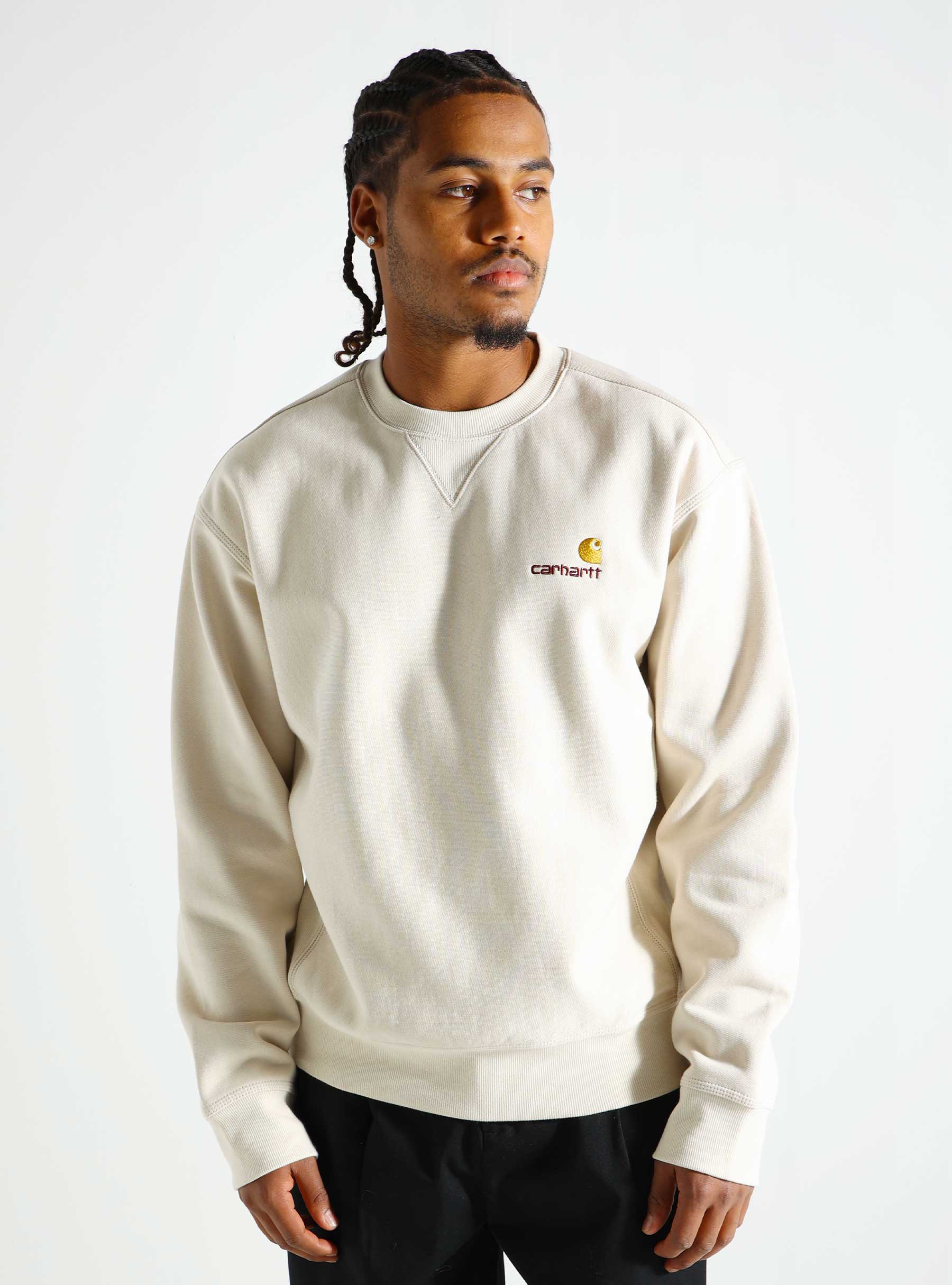 Carhartt WIP American Script Sweat Moonbeam I025475-MOOXX