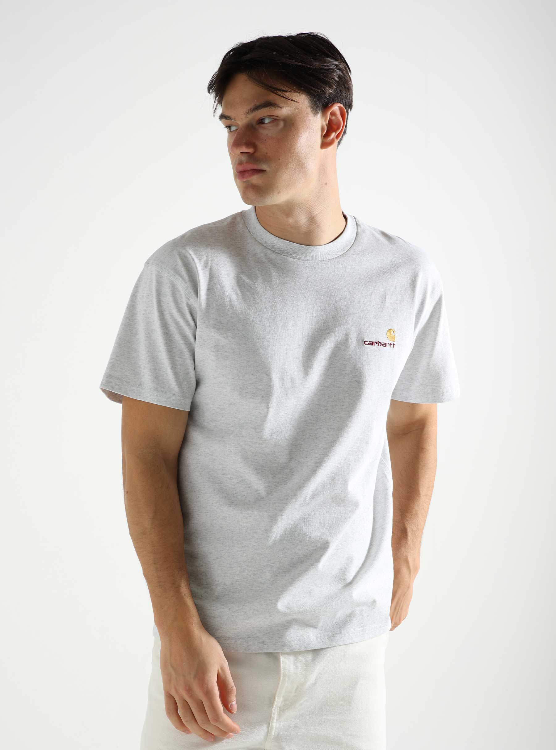 Carhartt WIP American Script T-Shirt Ash Heather I029956-482XX