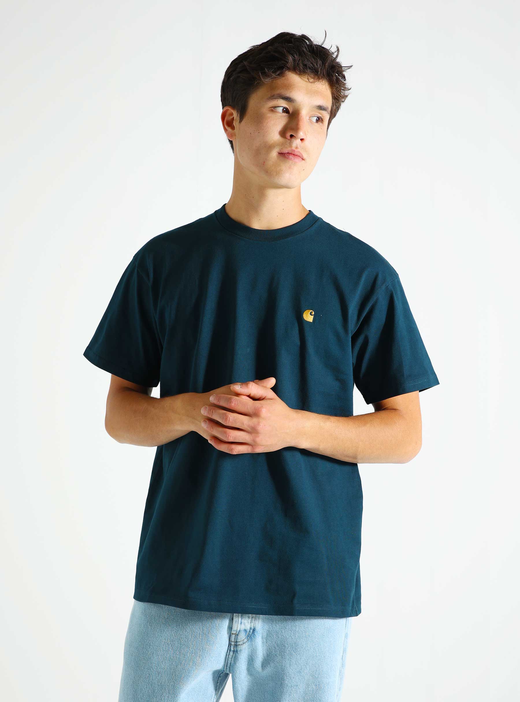 Carhartt WIP Chase T-Shirt Duck Blue Gold I026391-2D0XX