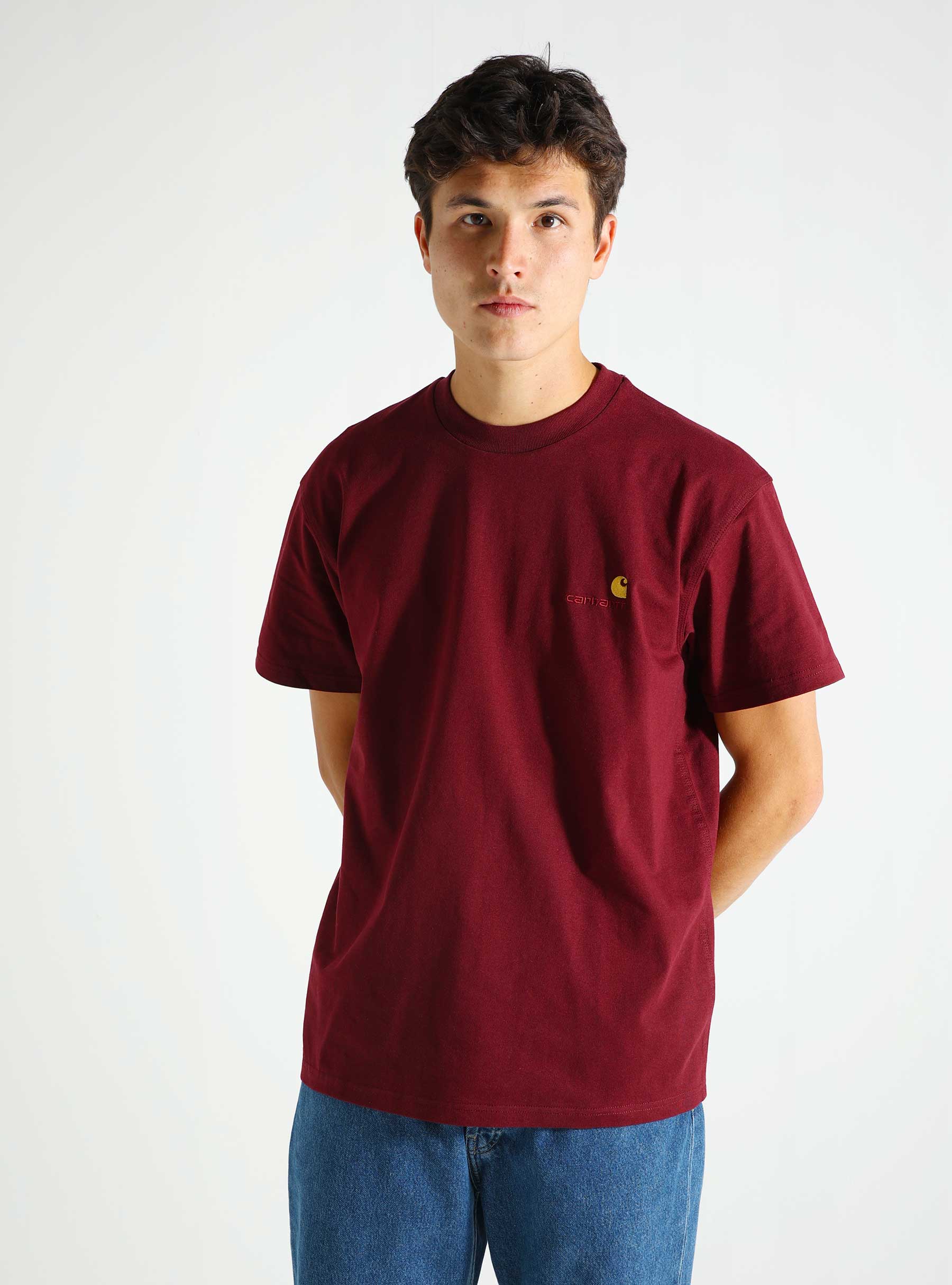 Carhartt WIP American Script T-Shirt Malbec I029956-2BYXX