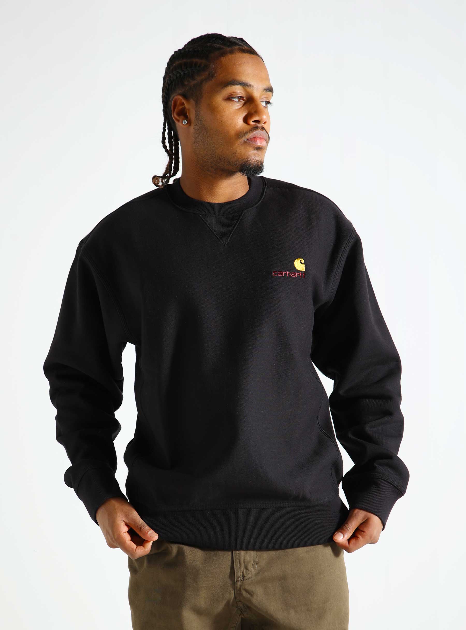 Carhartt WIP American Script Sweat Black I025475-89XX