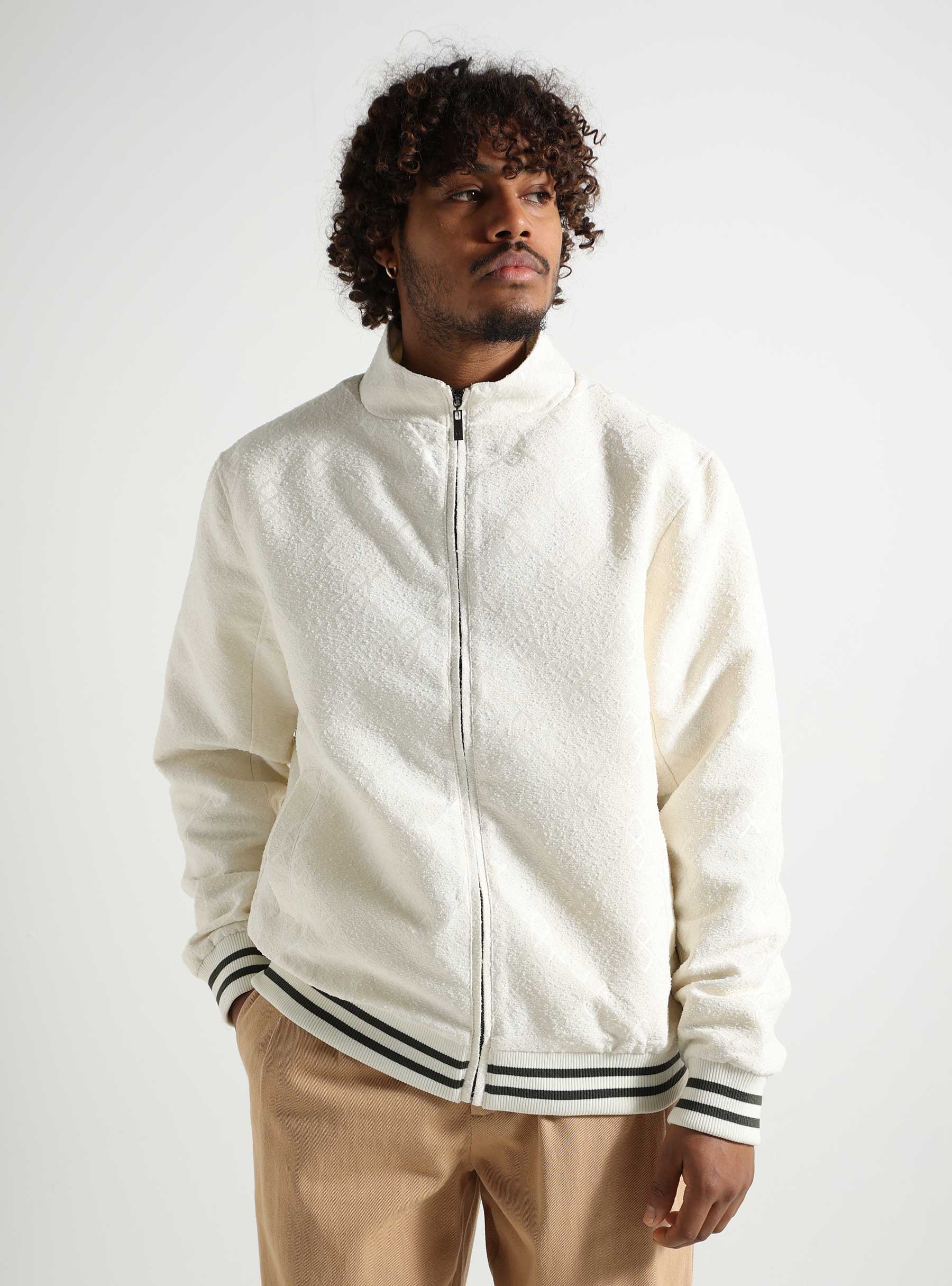 Daily Paper Shakir Boucle Track Jacket Off White 2411018