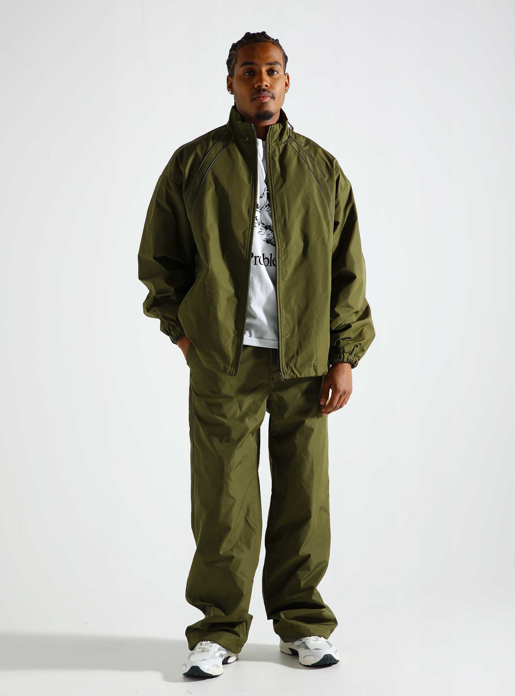 Daily Paper Taye Logo Relaxed Track Jacket Green 2421100