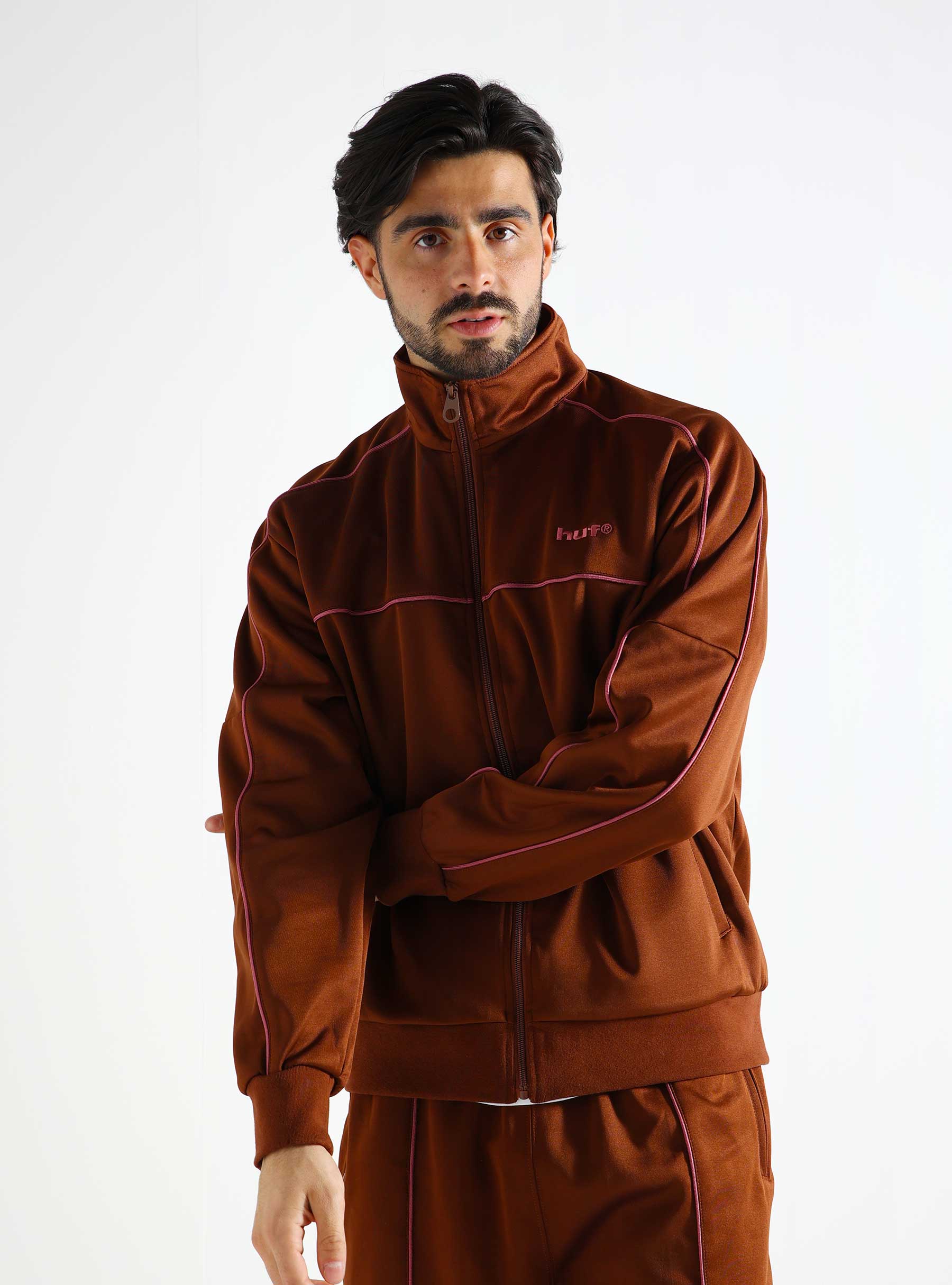 HUF Lexington Track Jacket Rich Brown FL00218-RIBRN