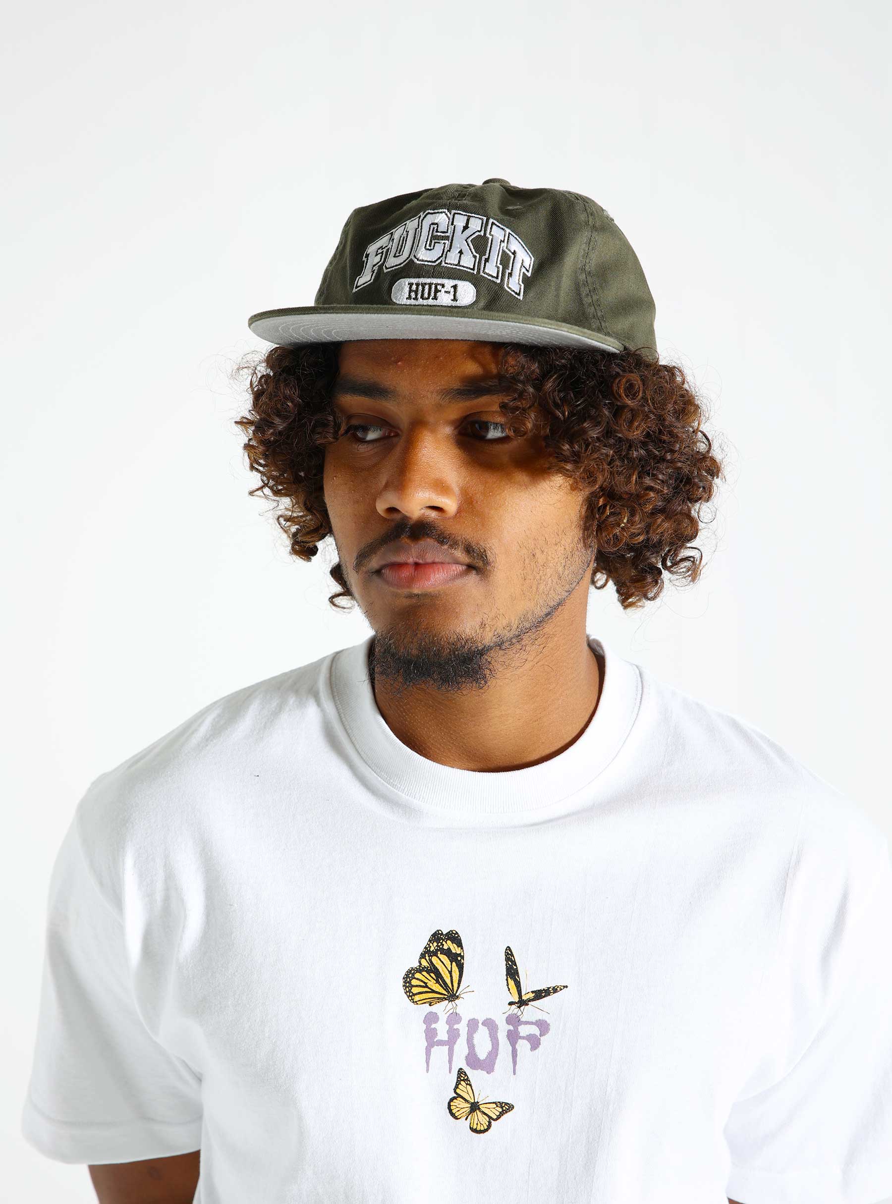 HUF Fuck It 6 Panel Hat Green Dried Herb HT00797