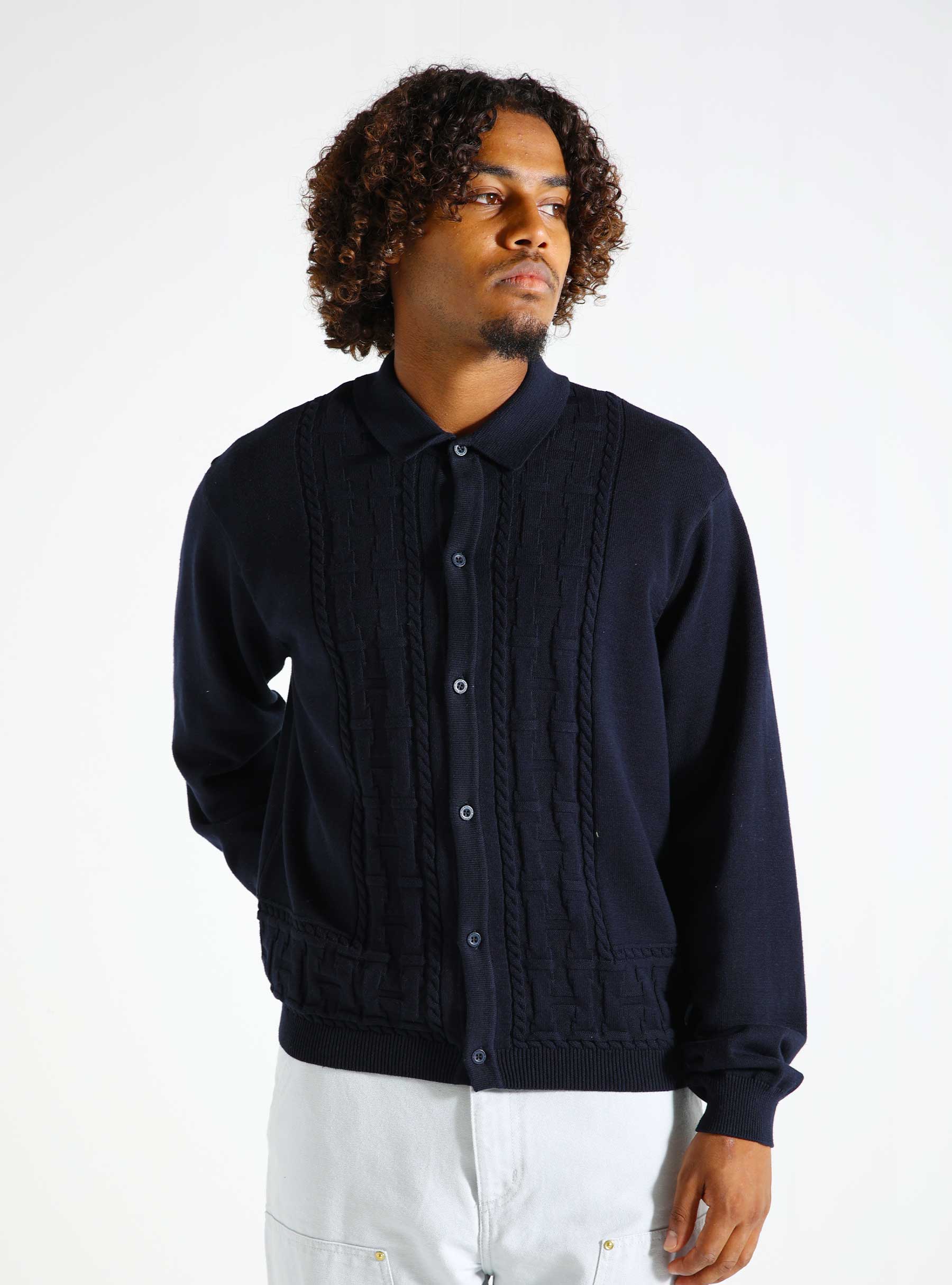 HUF Towner Knit Top Navy KN00508