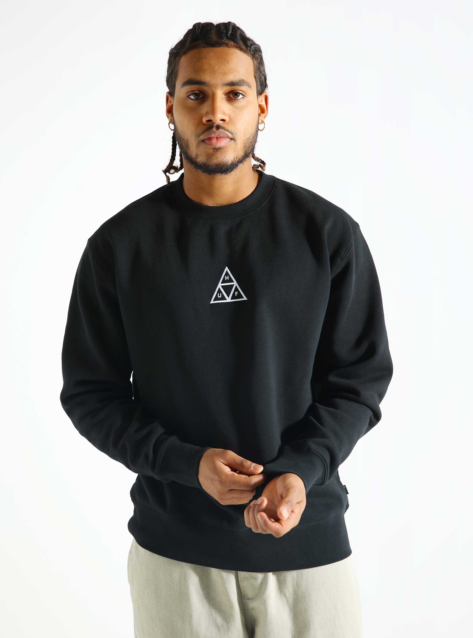 HUF HUF Set Triple Triangle Crewneck Black PF00650