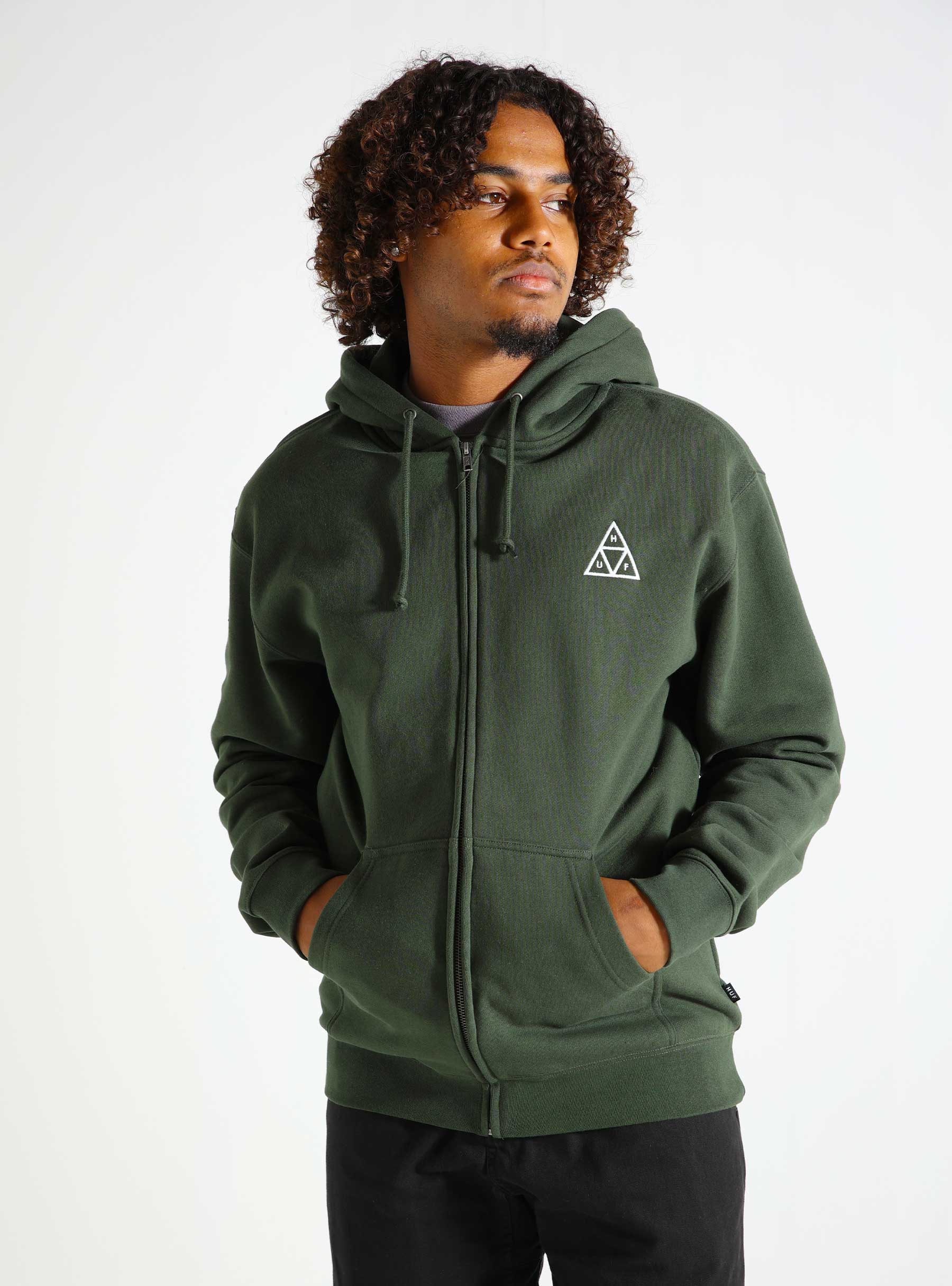 HUF HUF Set TT Full Zip Hoodie Hunter Green PF00697