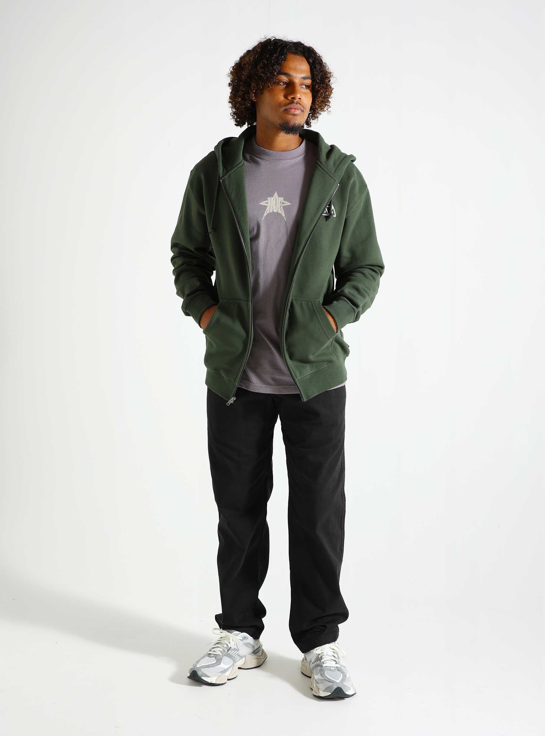 HUF HUF Set TT Full Zip Hoodie Hunter Green PF00697