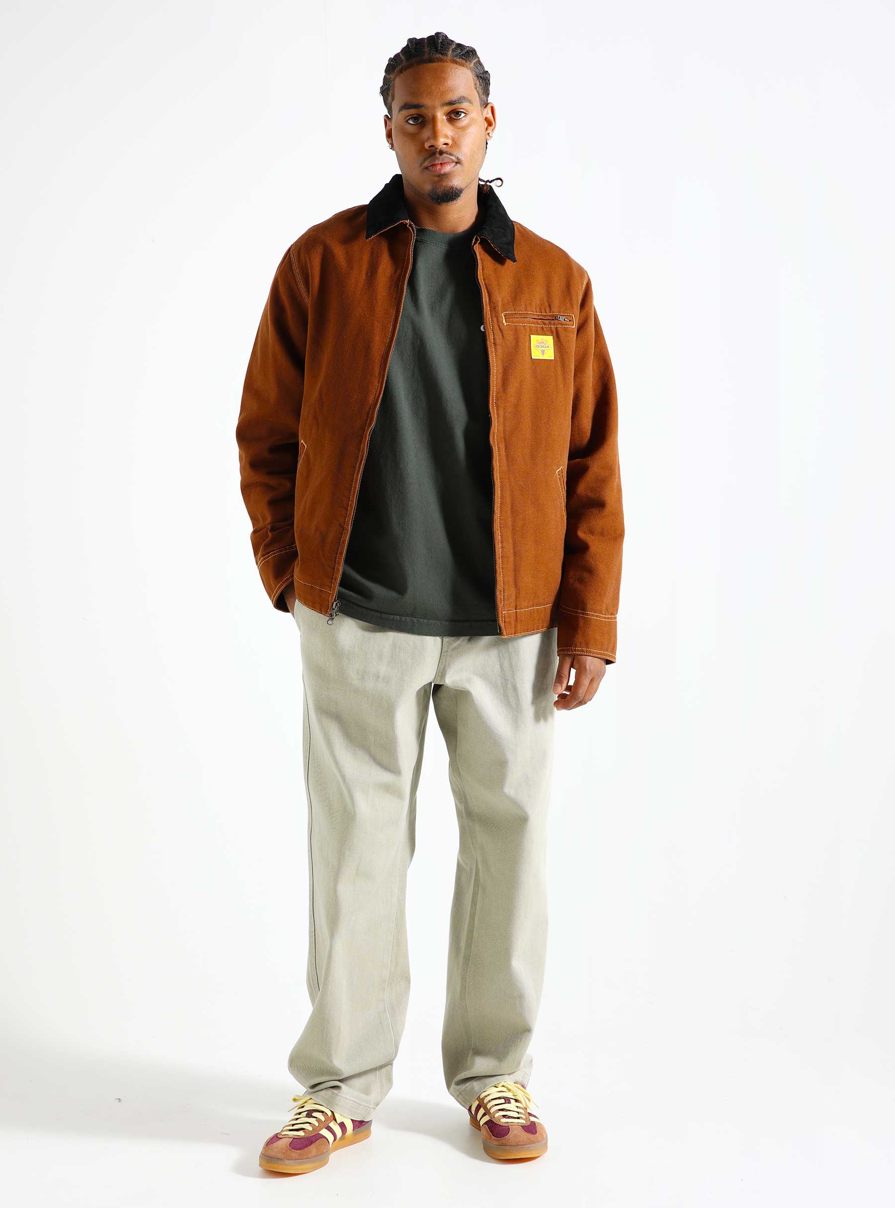 Icecream Canvas Lined Work Jacket Brown ICW003